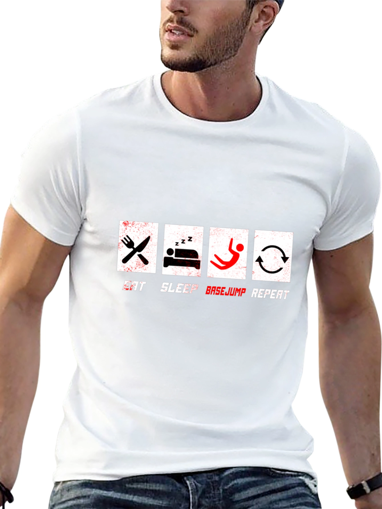 Eat Sleep Basejump Repeat Graphic T-Shirt