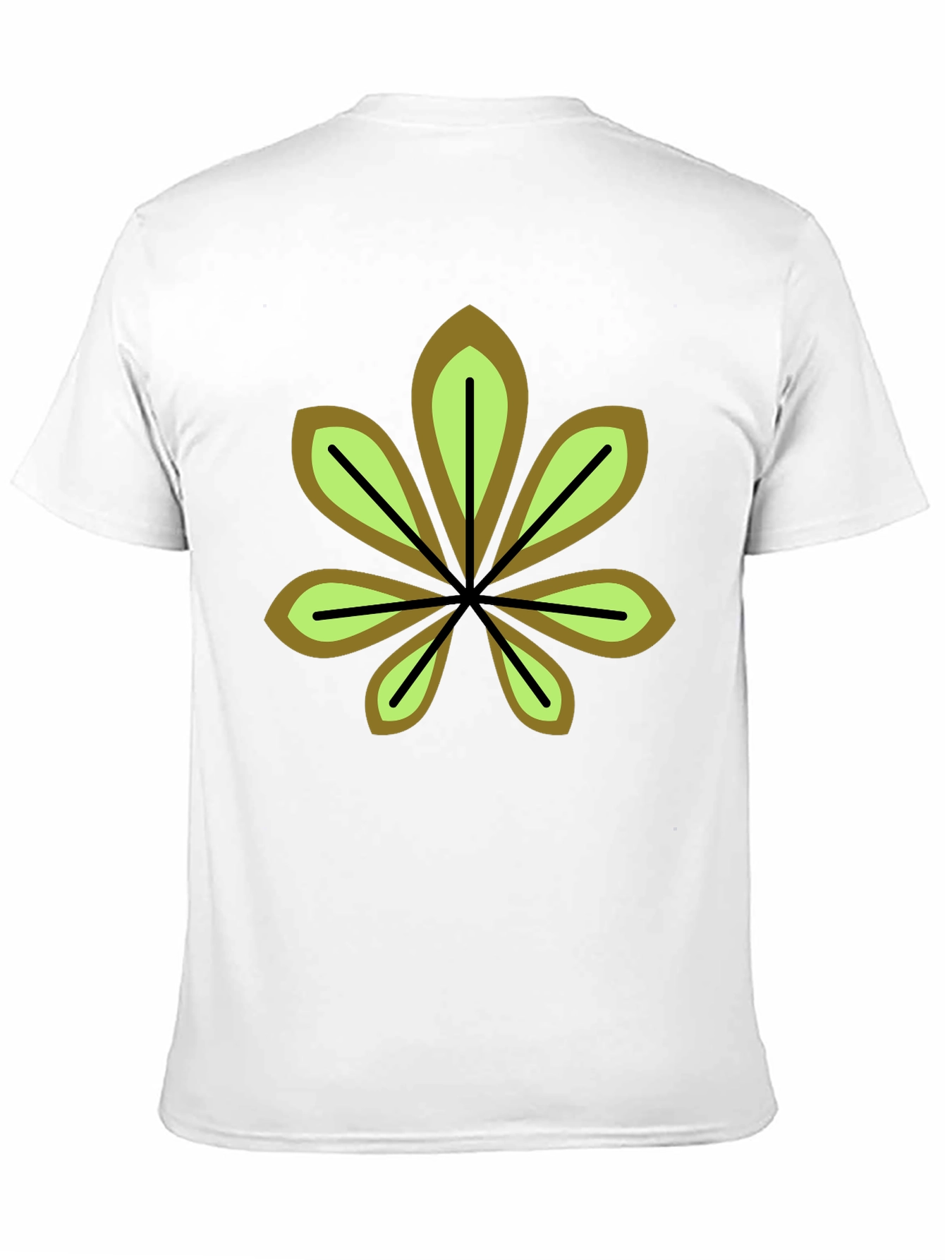 Leaf Design Black T-Shirt - Casual Wear