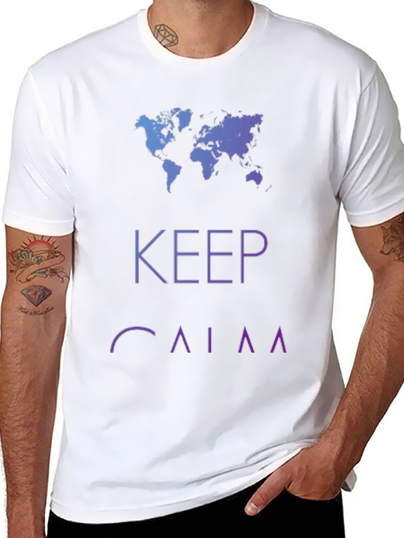 Keep Calm World Map Graphic T-Shirt