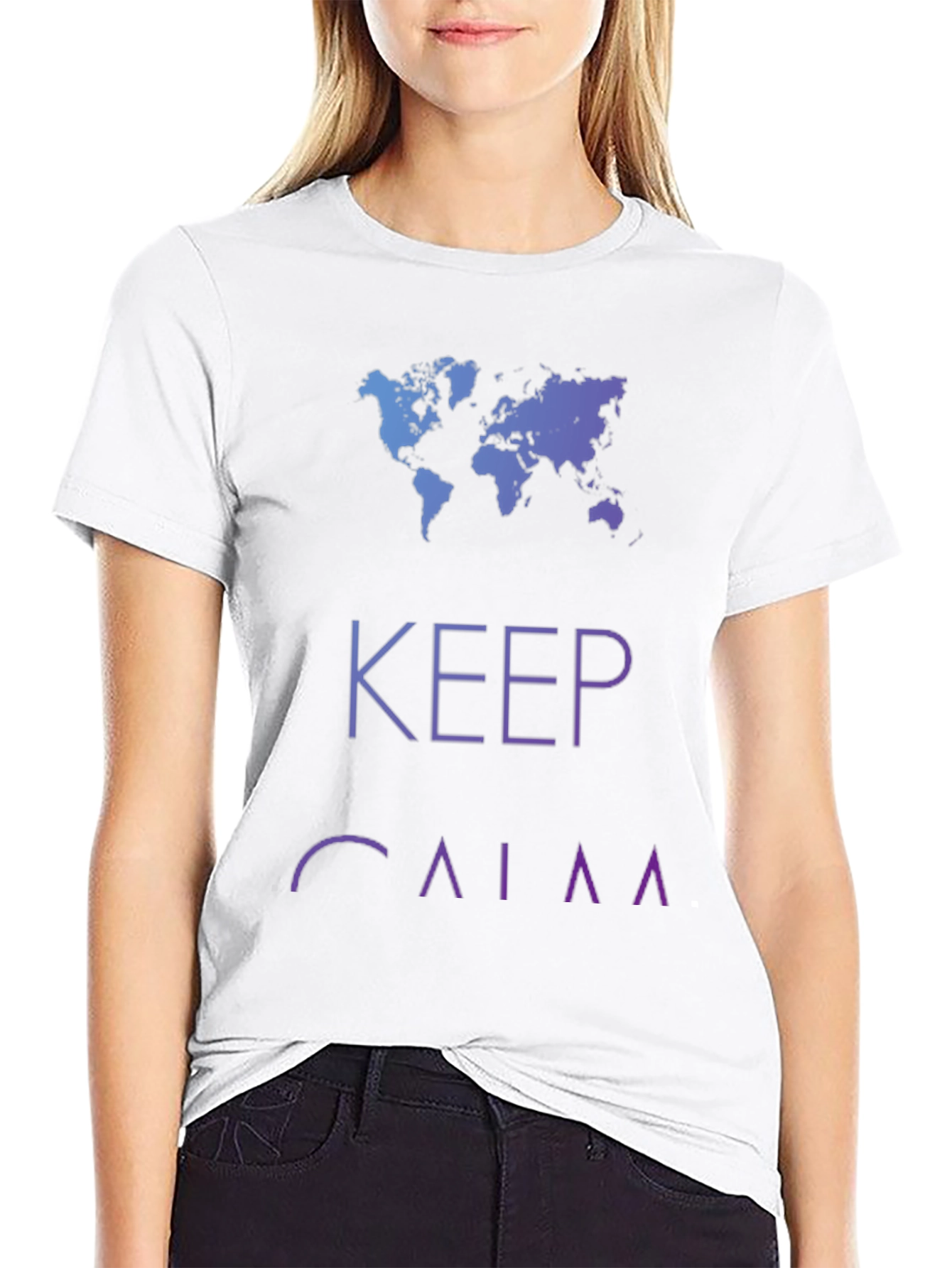 Keep Calm World Map Graphic T-Shirt