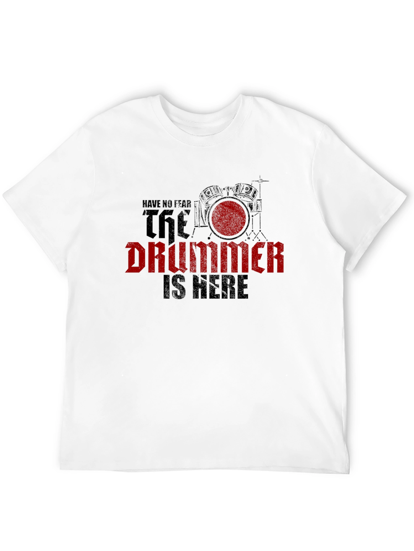 The Drummer is Here Black Graphic T-Shirt
