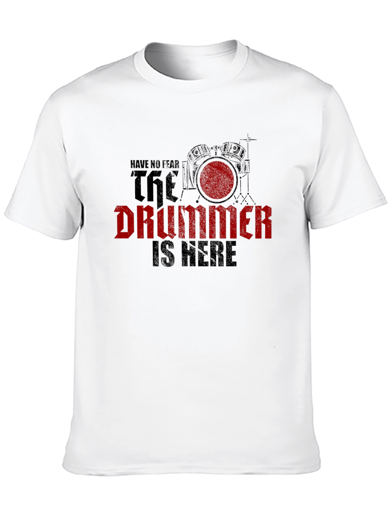 The Drummer is Here Black Graphic T-Shirt