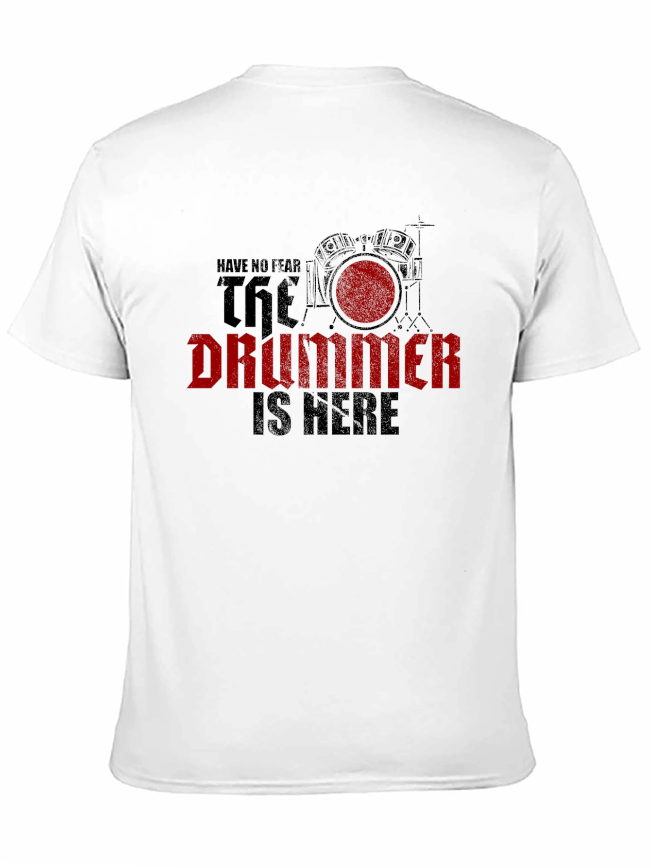 The Drummer is Here Black Graphic T-Shirt