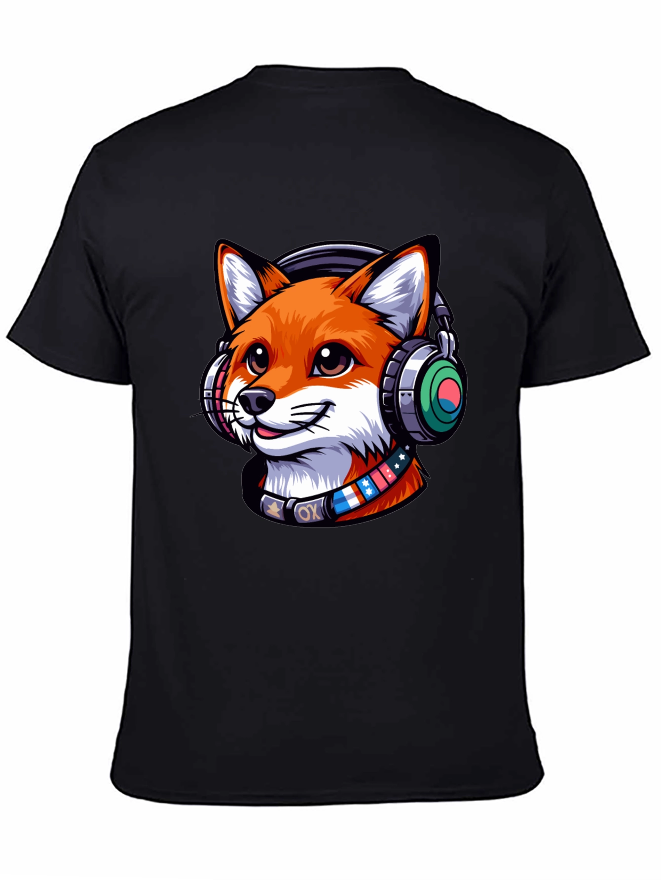 Cool Fox Headphone Tee - Stylish Graphic Print