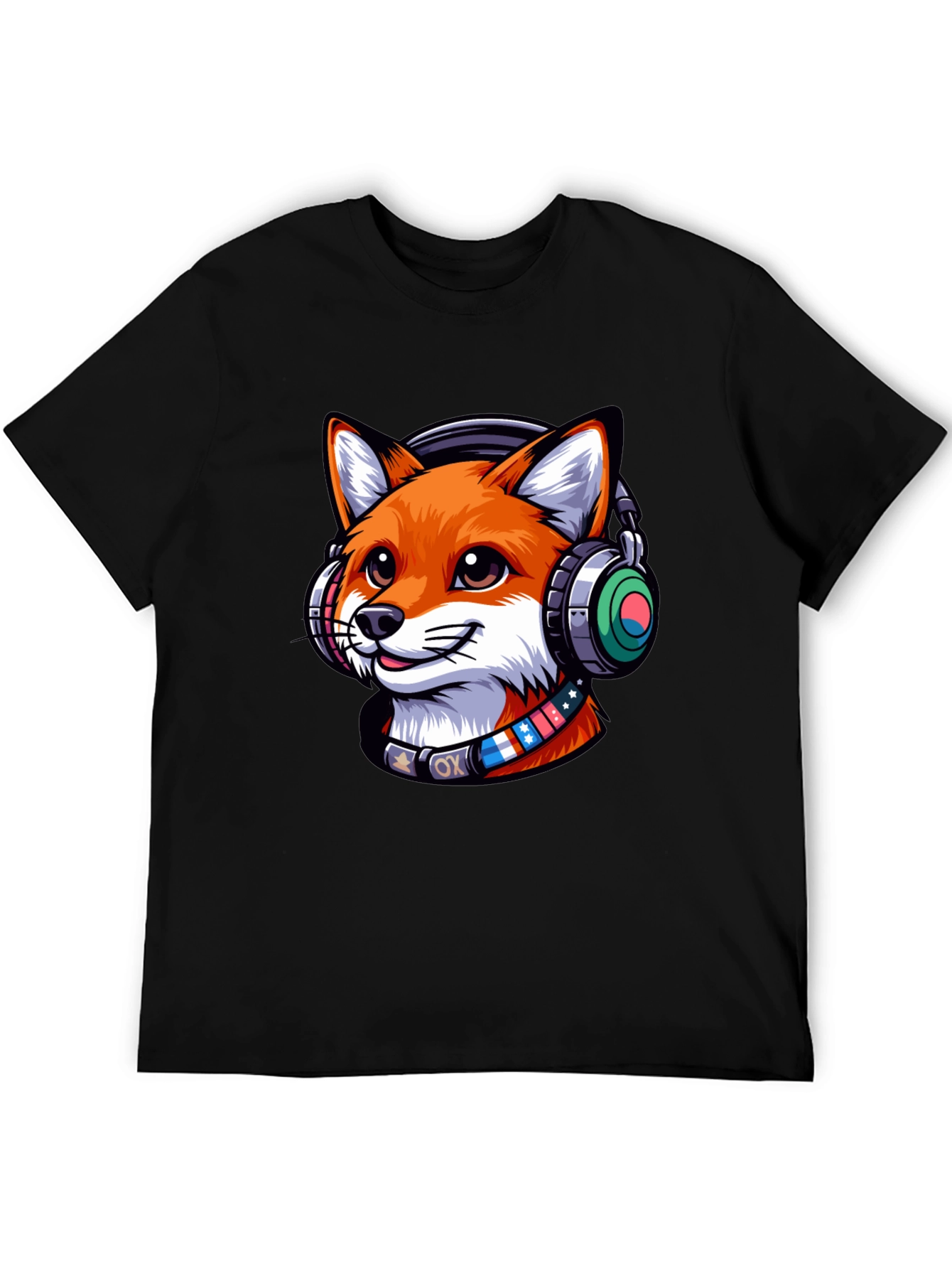 Cool Fox Headphone Tee - Stylish Graphic Print