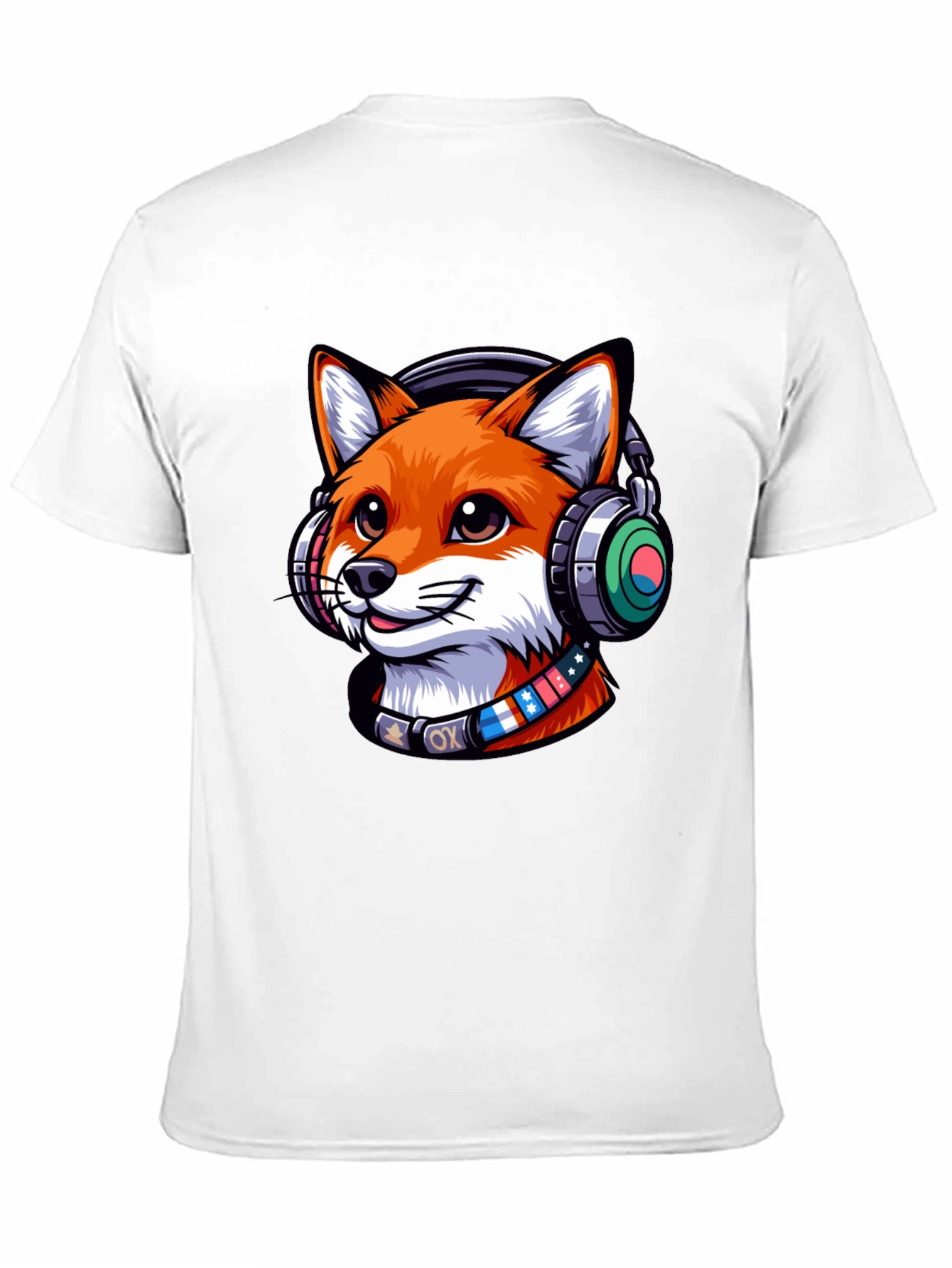 Cool Fox Headphone Tee - Stylish Graphic Print