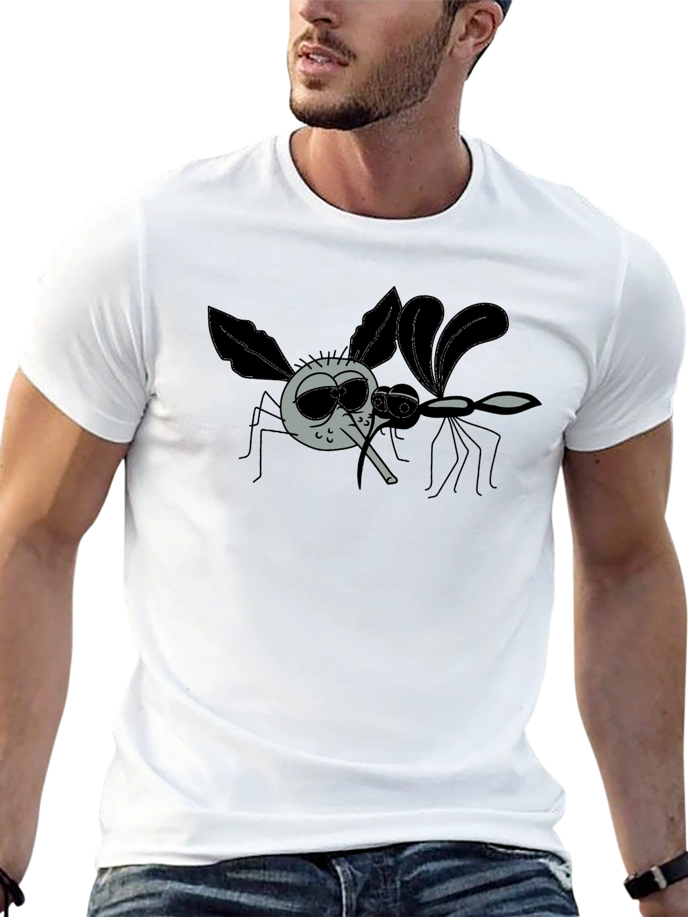 Cool Mosquito Graphic T-Shirt - Black