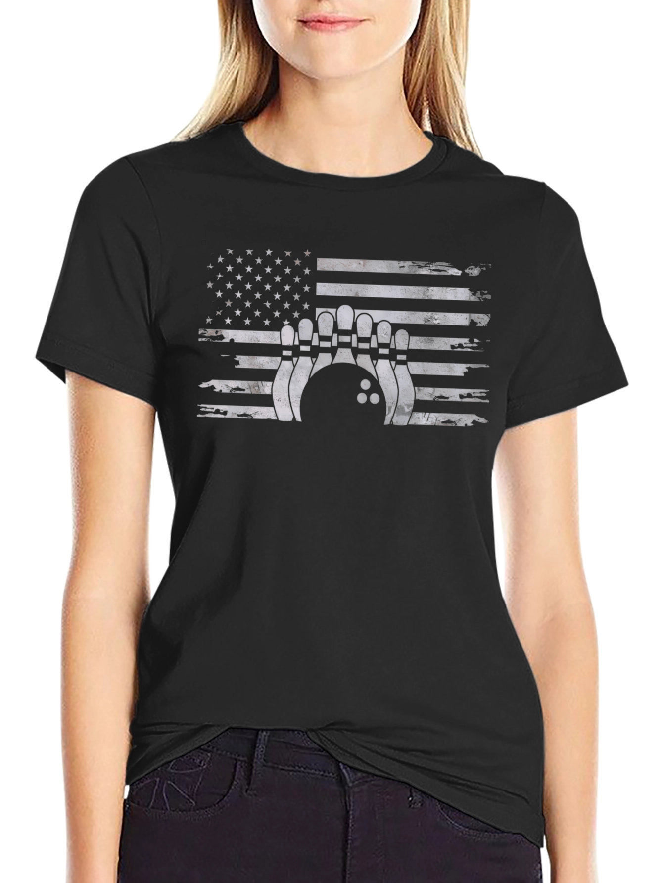 Bowling USA Flag Graphic T-Shirt