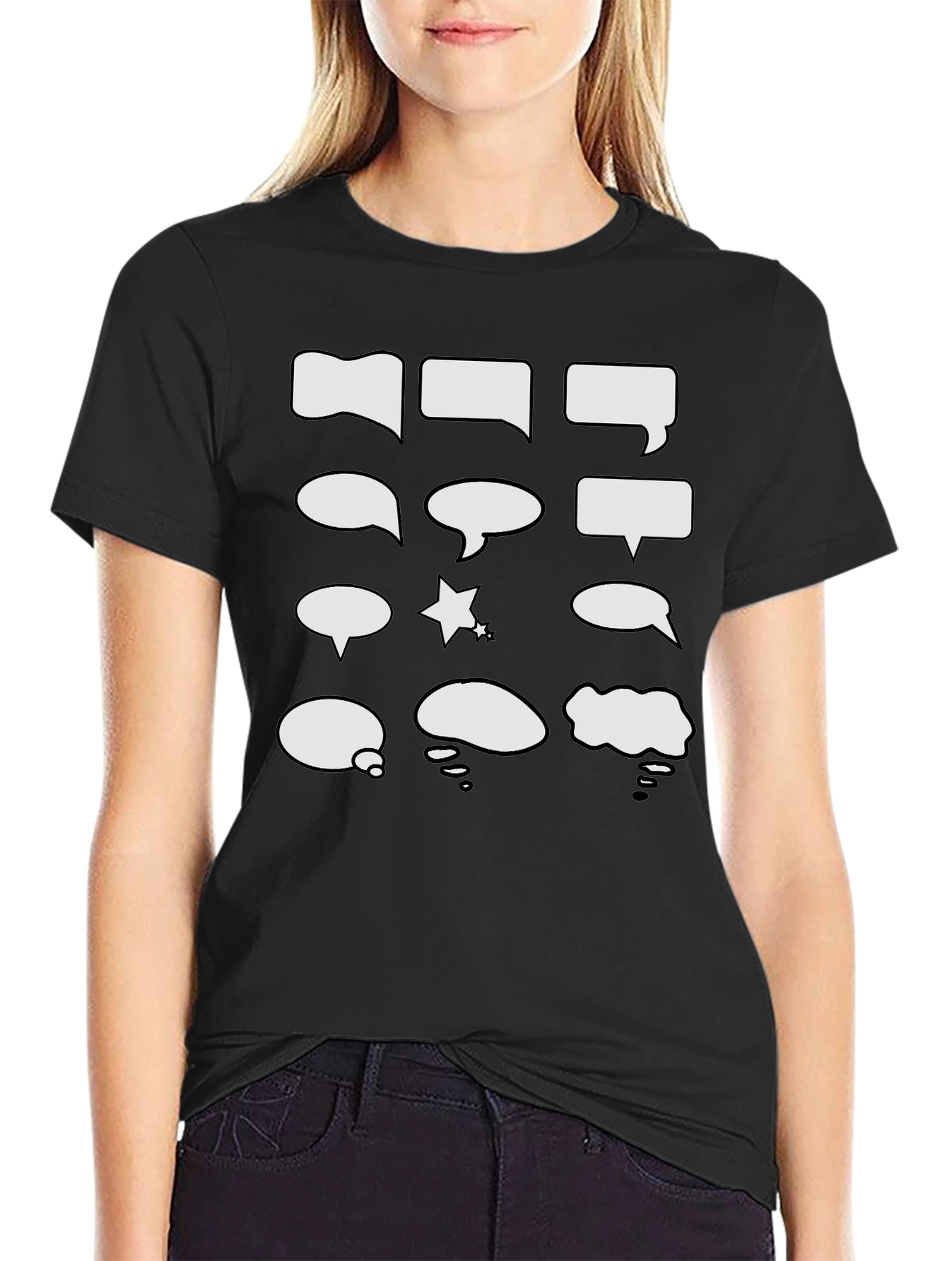 Comic Bubble T-Shirt - Black Novelty Tee