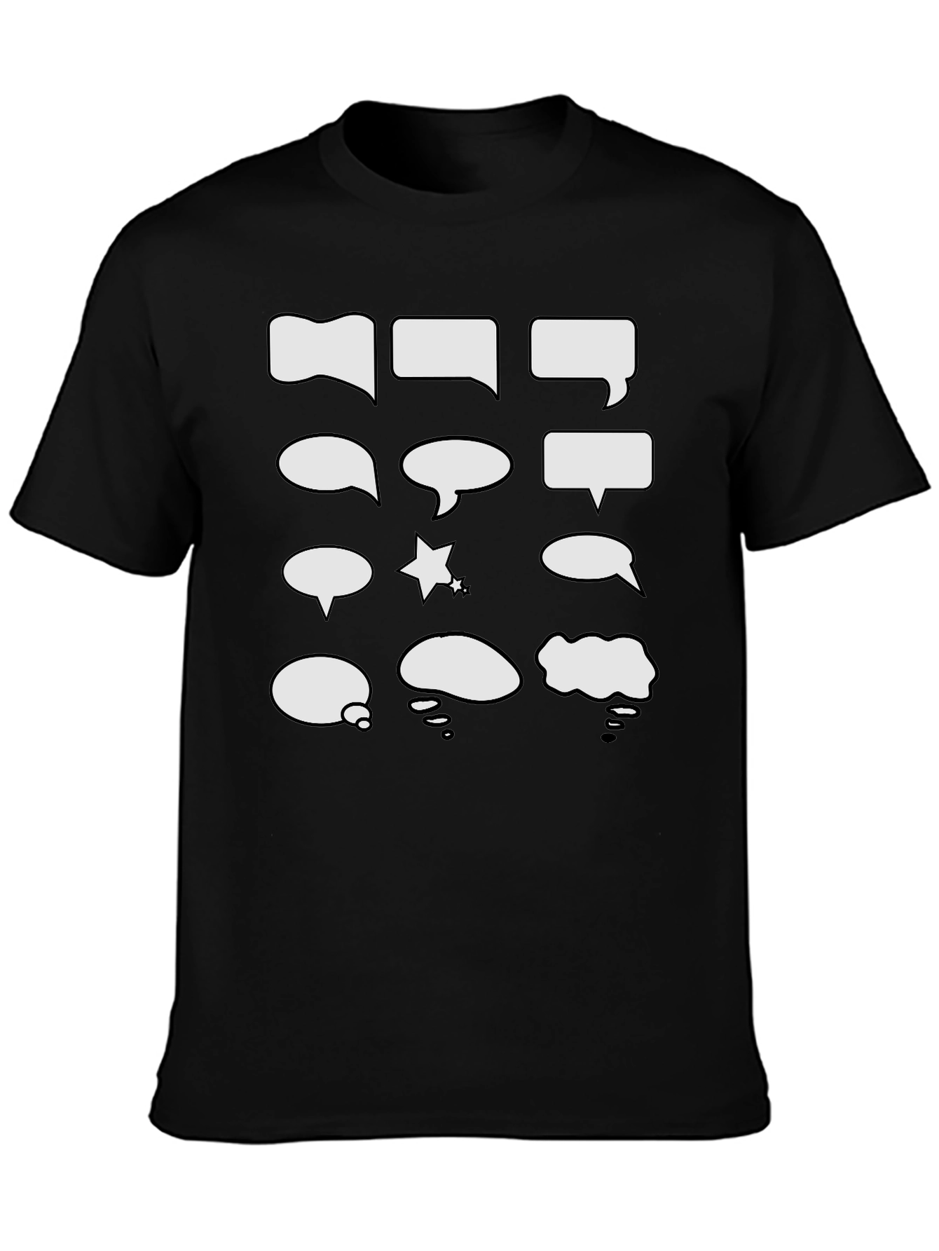 Comic Bubble T-Shirt - Black Novelty Tee