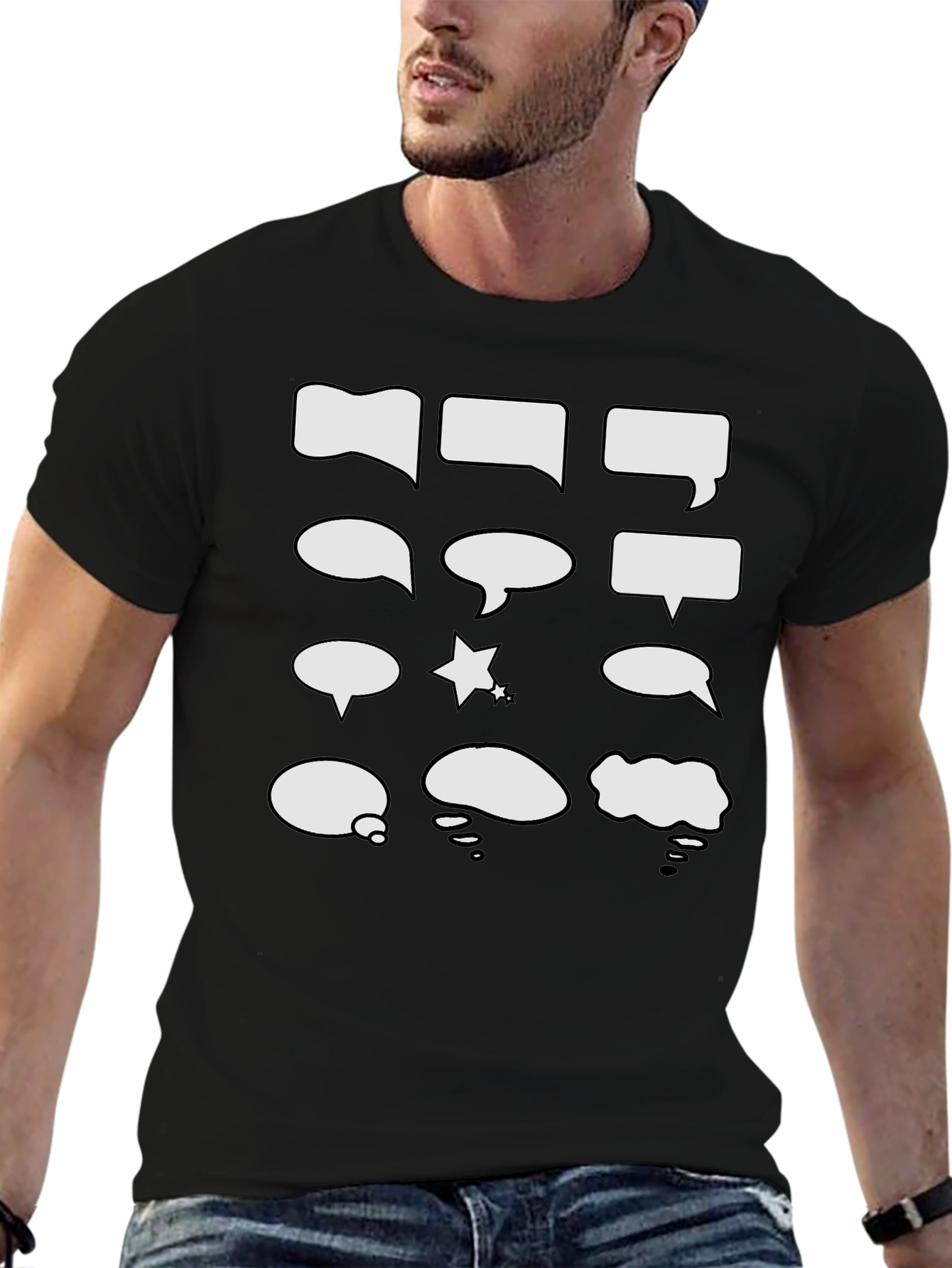 Comic Bubble T-Shirt - Black Novelty Tee