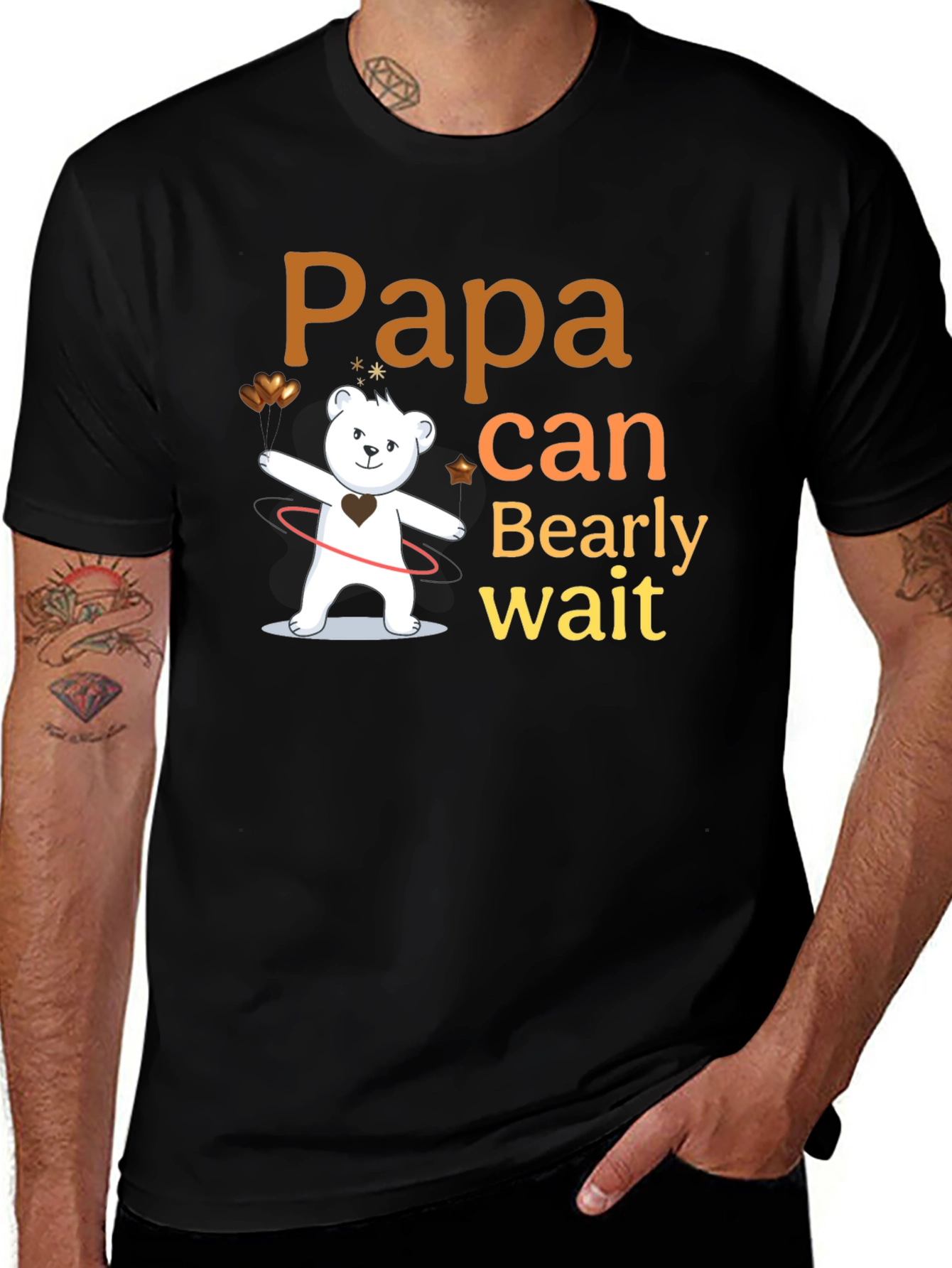 Papa Bearly Wait Mens T-Shirt