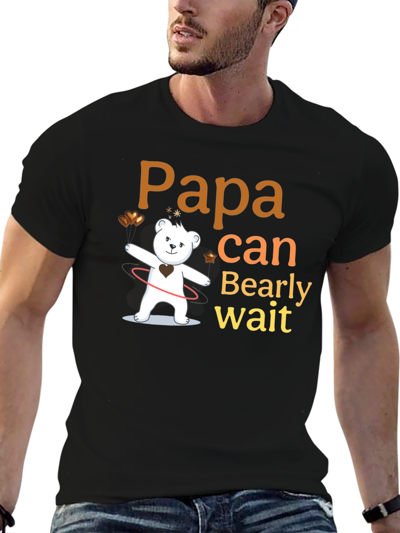 Papa Bearly Wait Mens T-Shirt