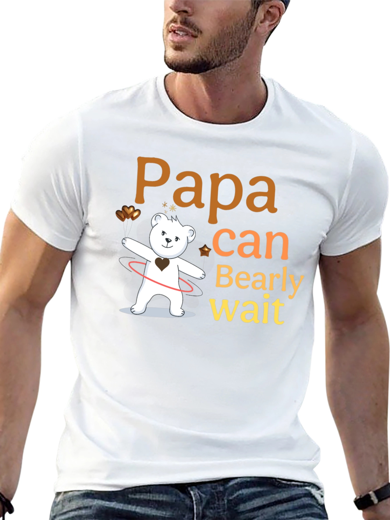 Papa Bearly Wait Mens T-Shirt