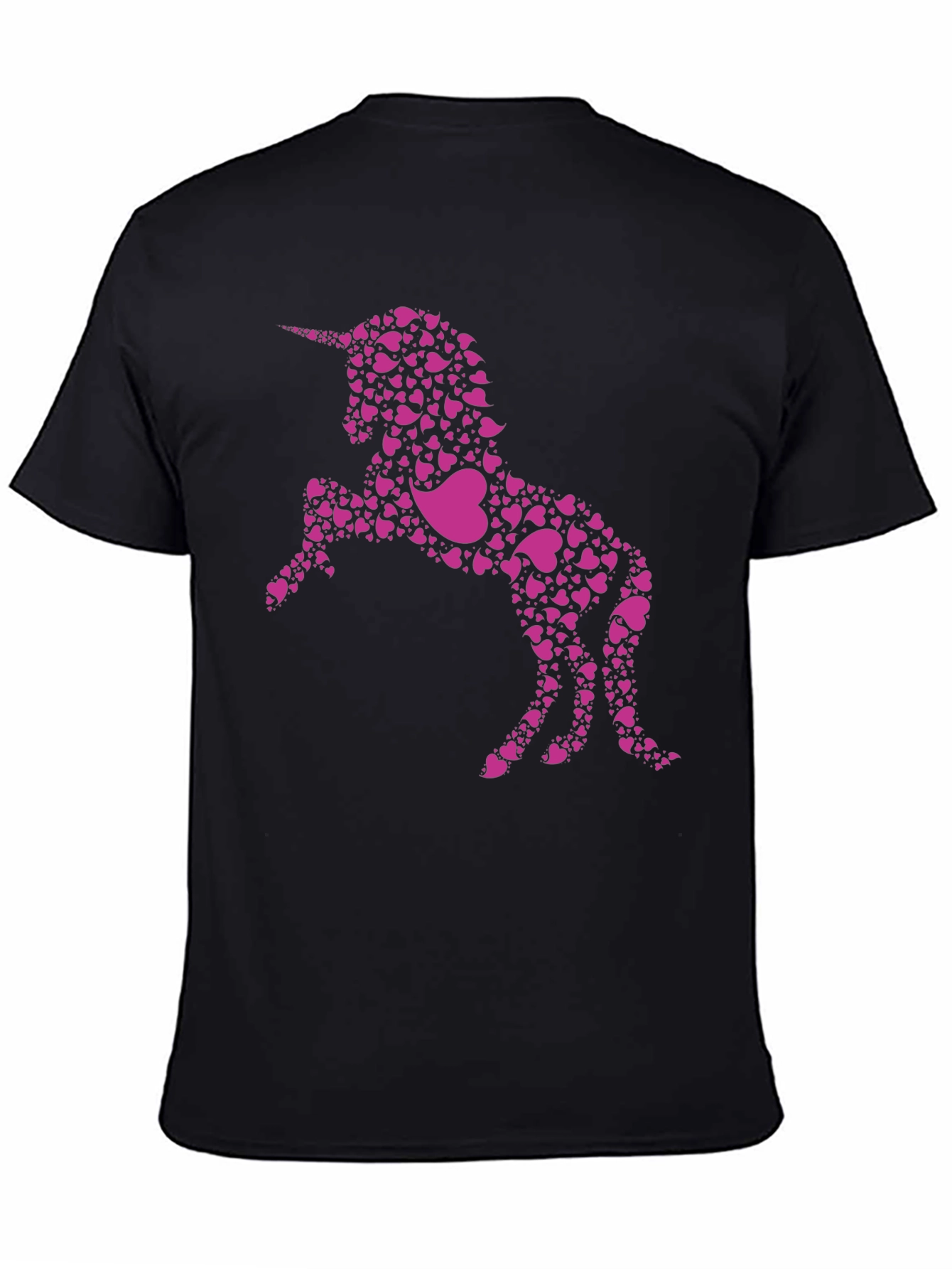 Unicorn Heart Print Black Tee