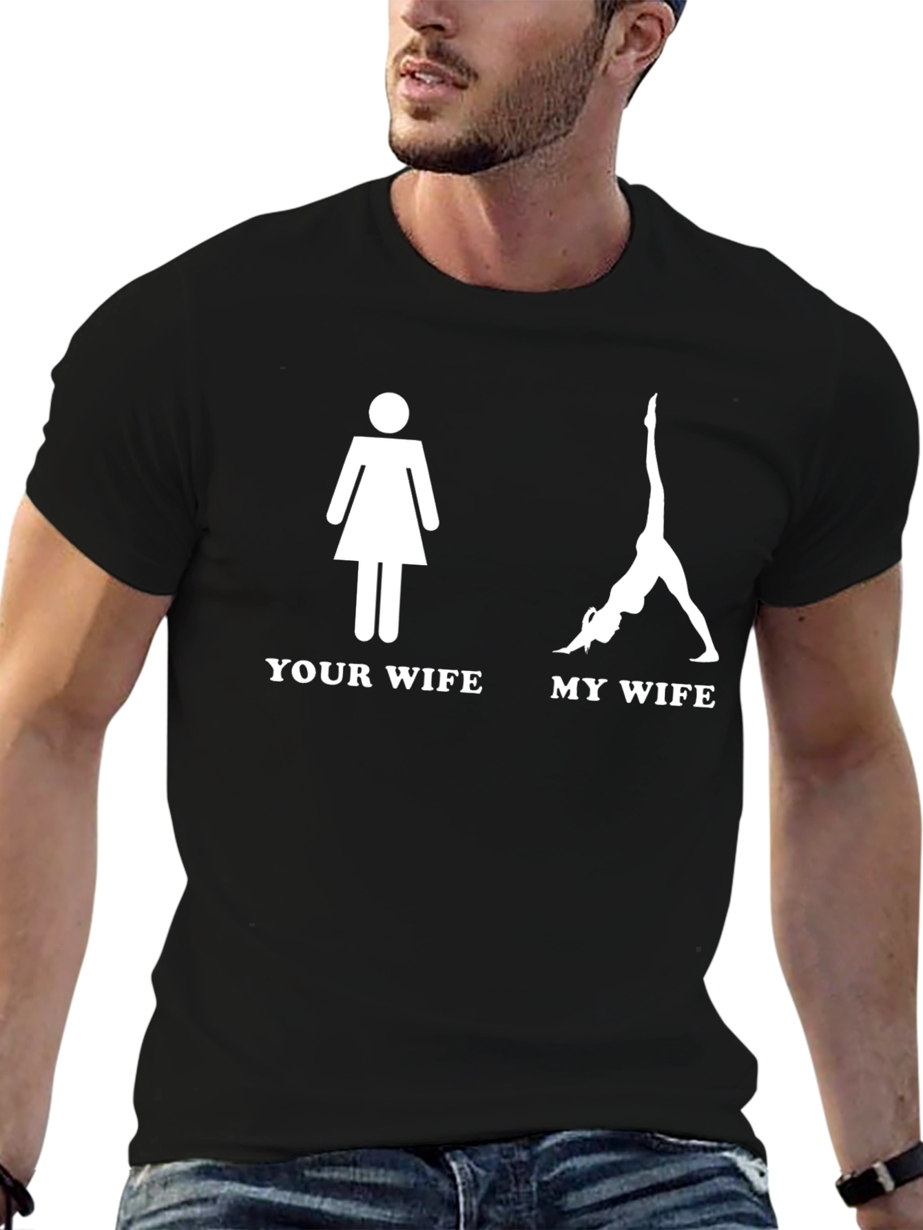 Humorous Your Wife vs. My Wife Yoga Tee