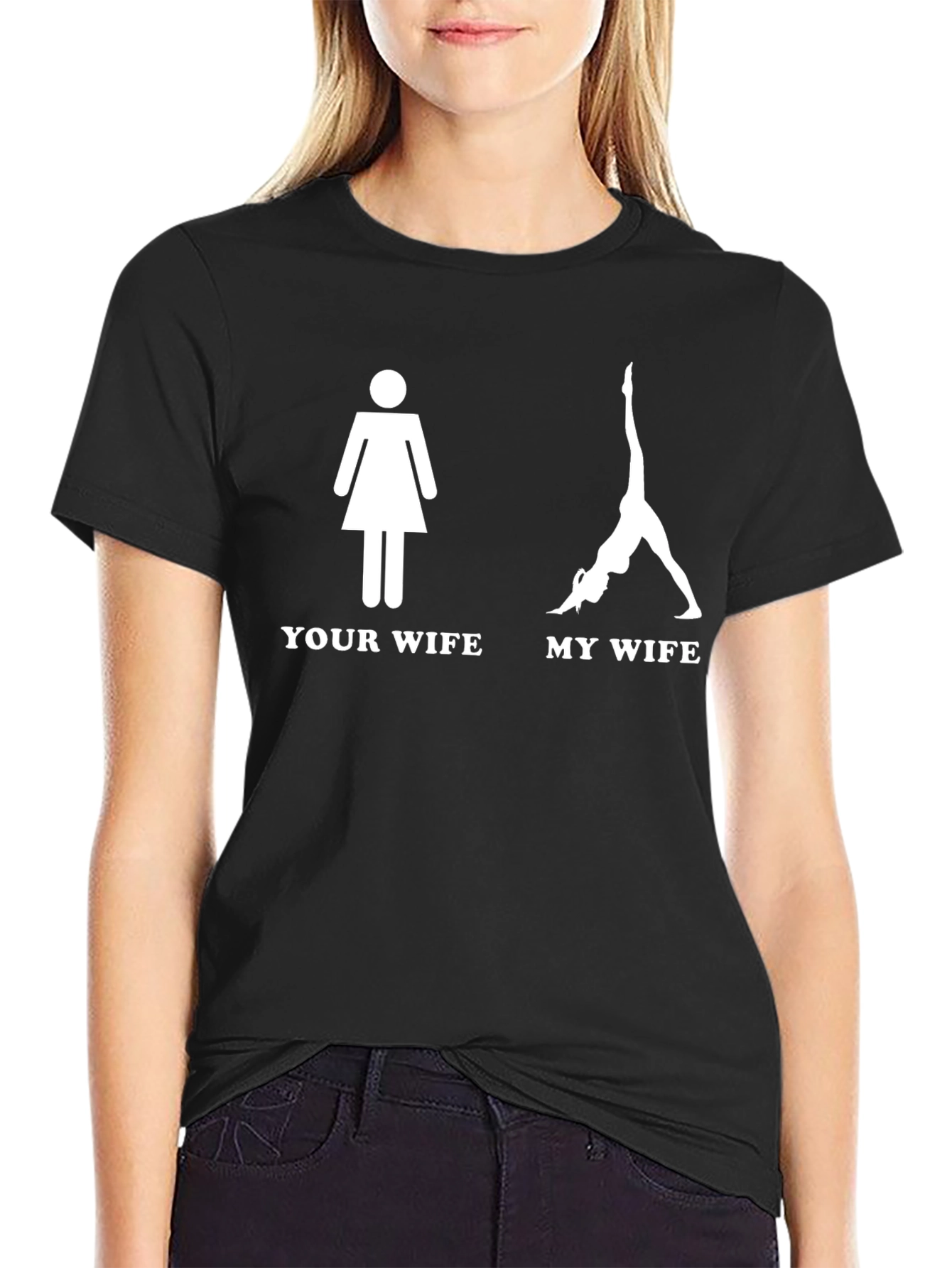 Humorous Your Wife vs. My Wife Yoga Tee
