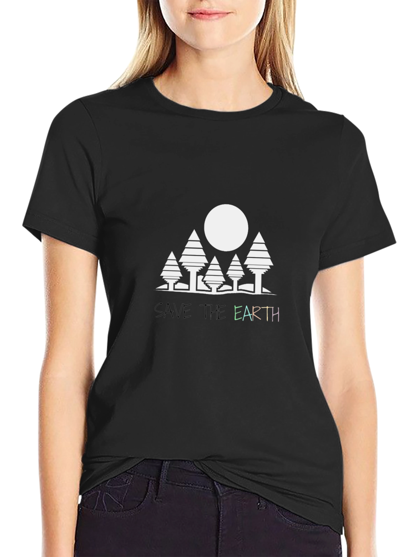 Save the Earth Graphic Tee - Black Cotton