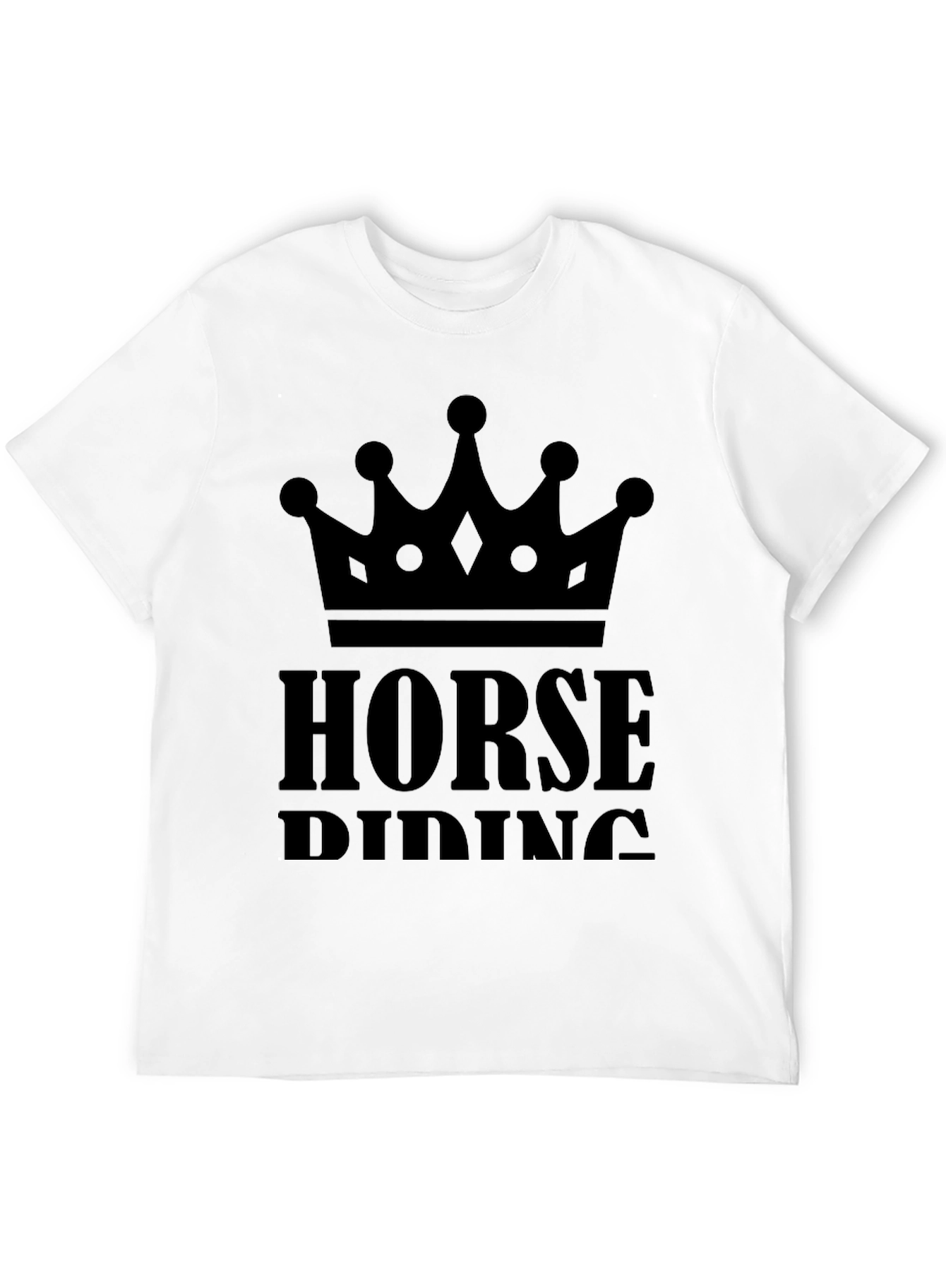 Horse Riding Crown Graphic Tee - Black T-Shirt