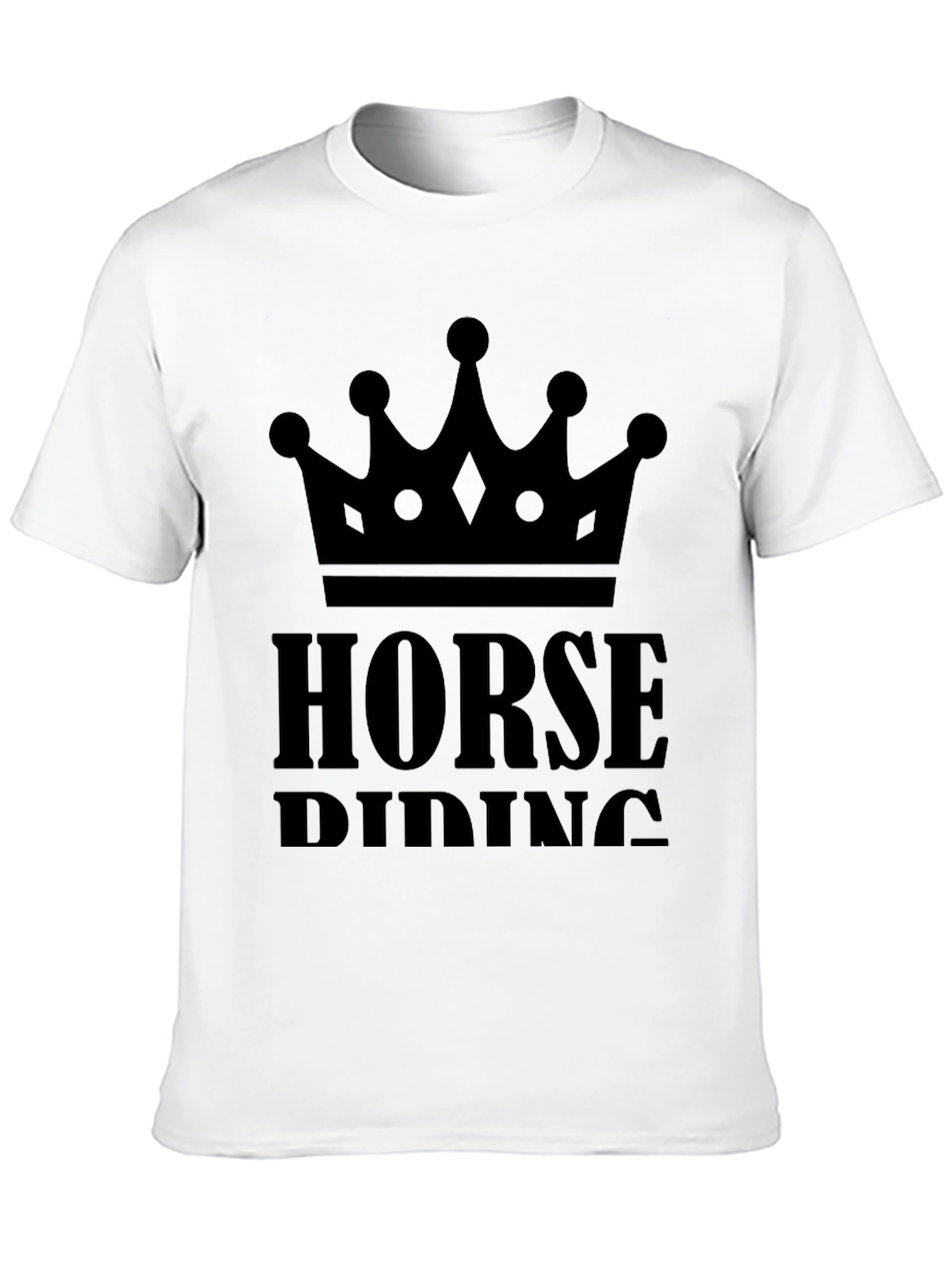 Horse Riding Crown Graphic Tee - Black T-Shirt
