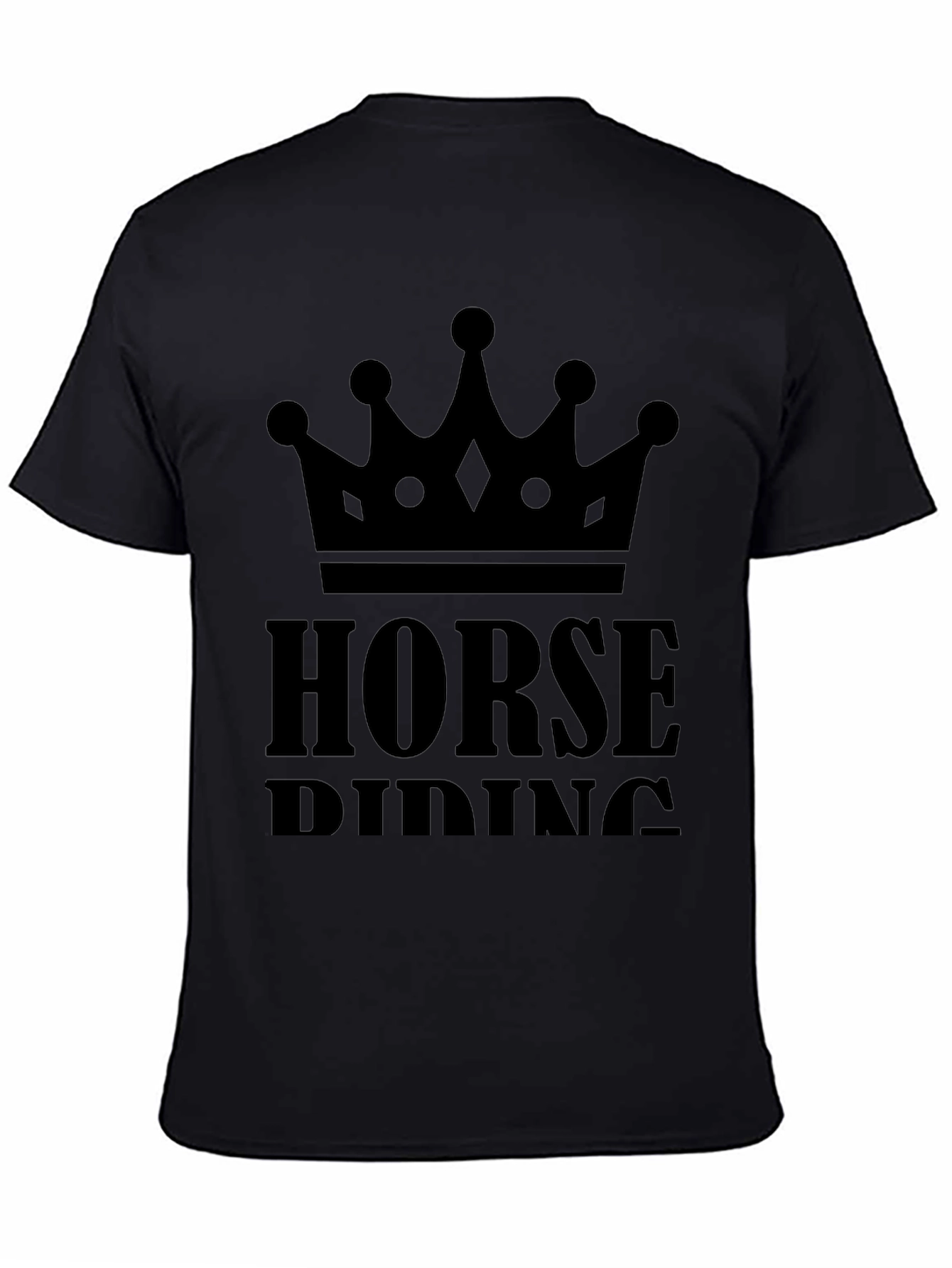 Horse Riding Crown Graphic Tee - Black T-Shirt