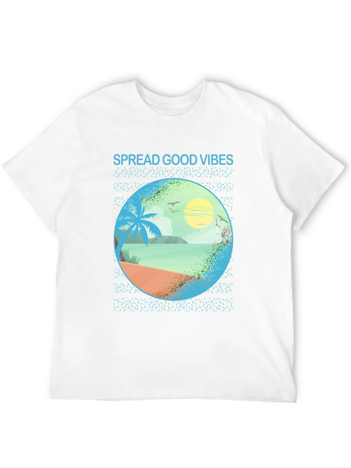 Spread Good Vibes Beach Graphic Tee - Black