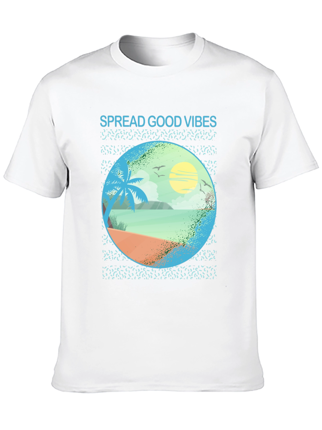 Spread Good Vibes Beach Graphic Tee - Black