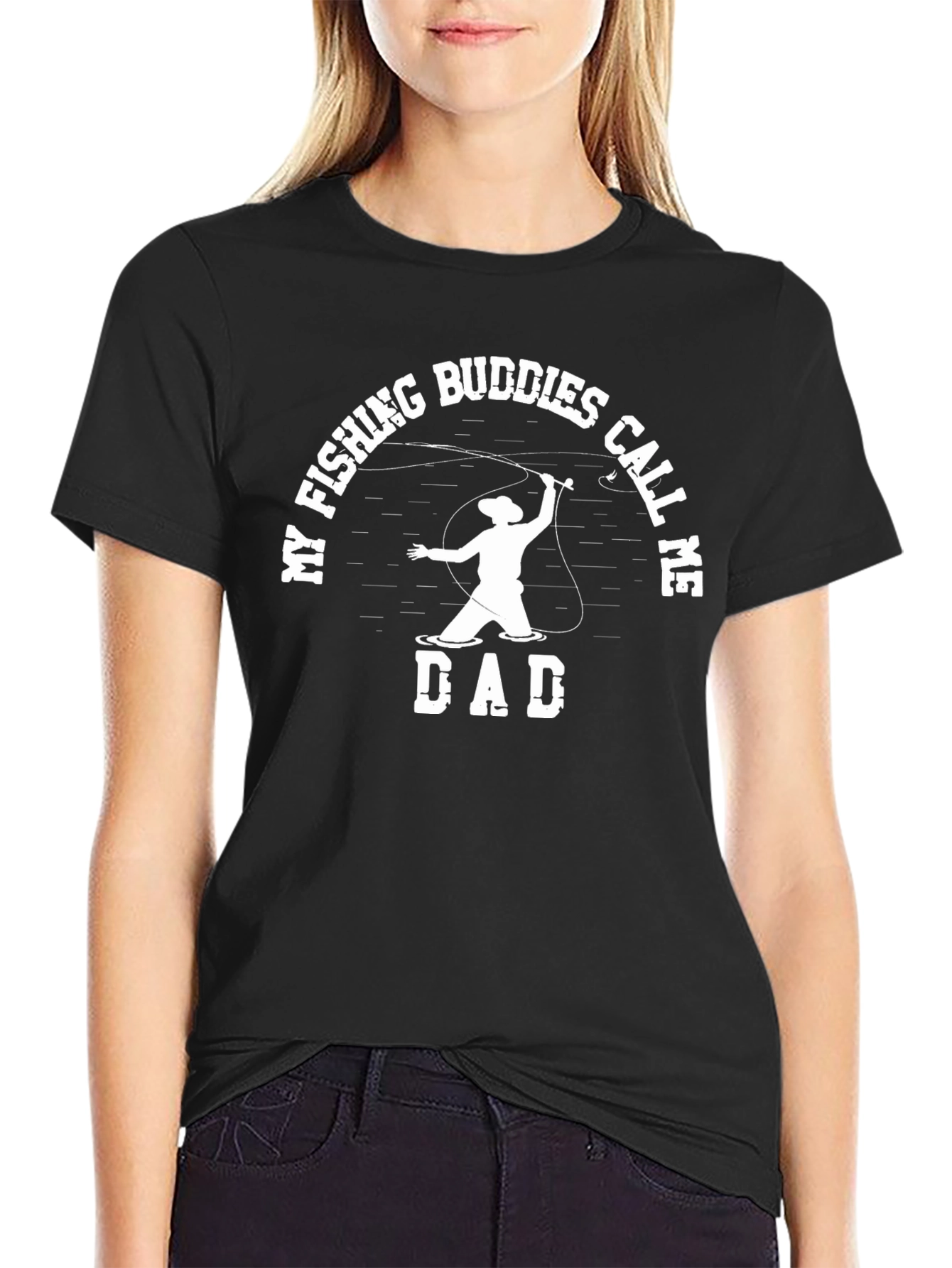 Fishing Buddies Call Me Dad Black T-Shirt