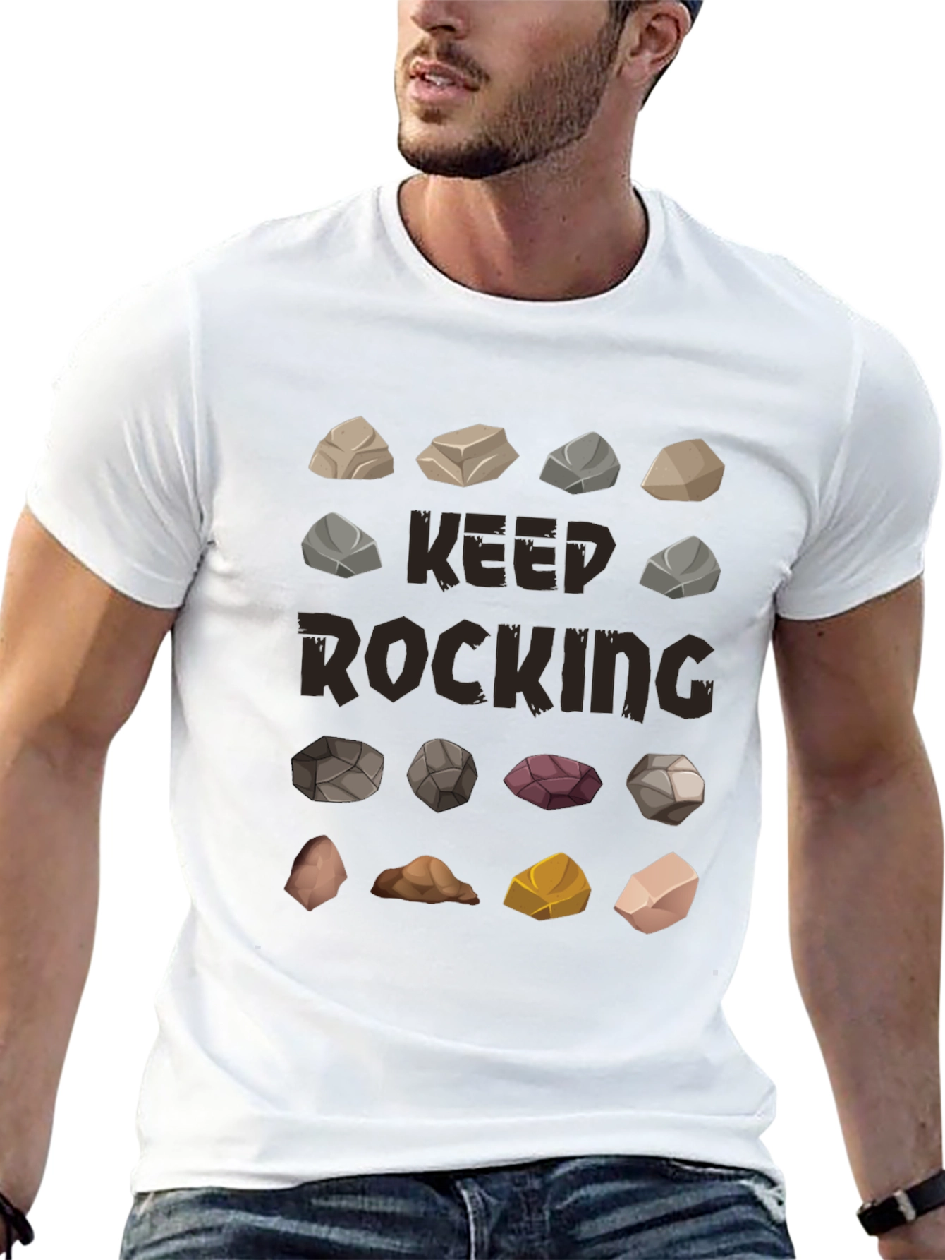 Keep Rocking Graphic T-Shirt - Funny Rock Collection Tee