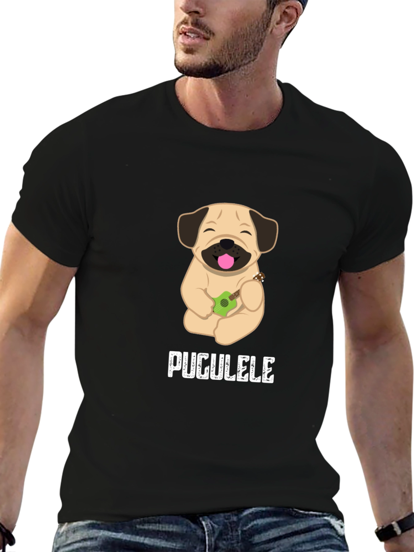 Pugulele T-Shirt: Cute Dog with Ukulele