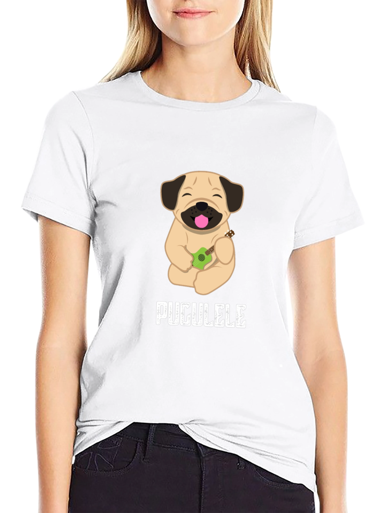 Pugulele T-Shirt: Cute Dog with Ukulele