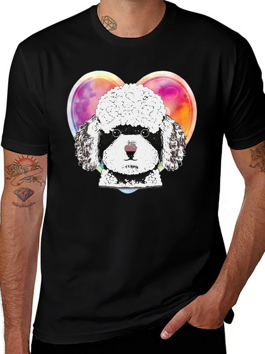 Poodle Love Graphic Tee - Unisex Black T-Shirt