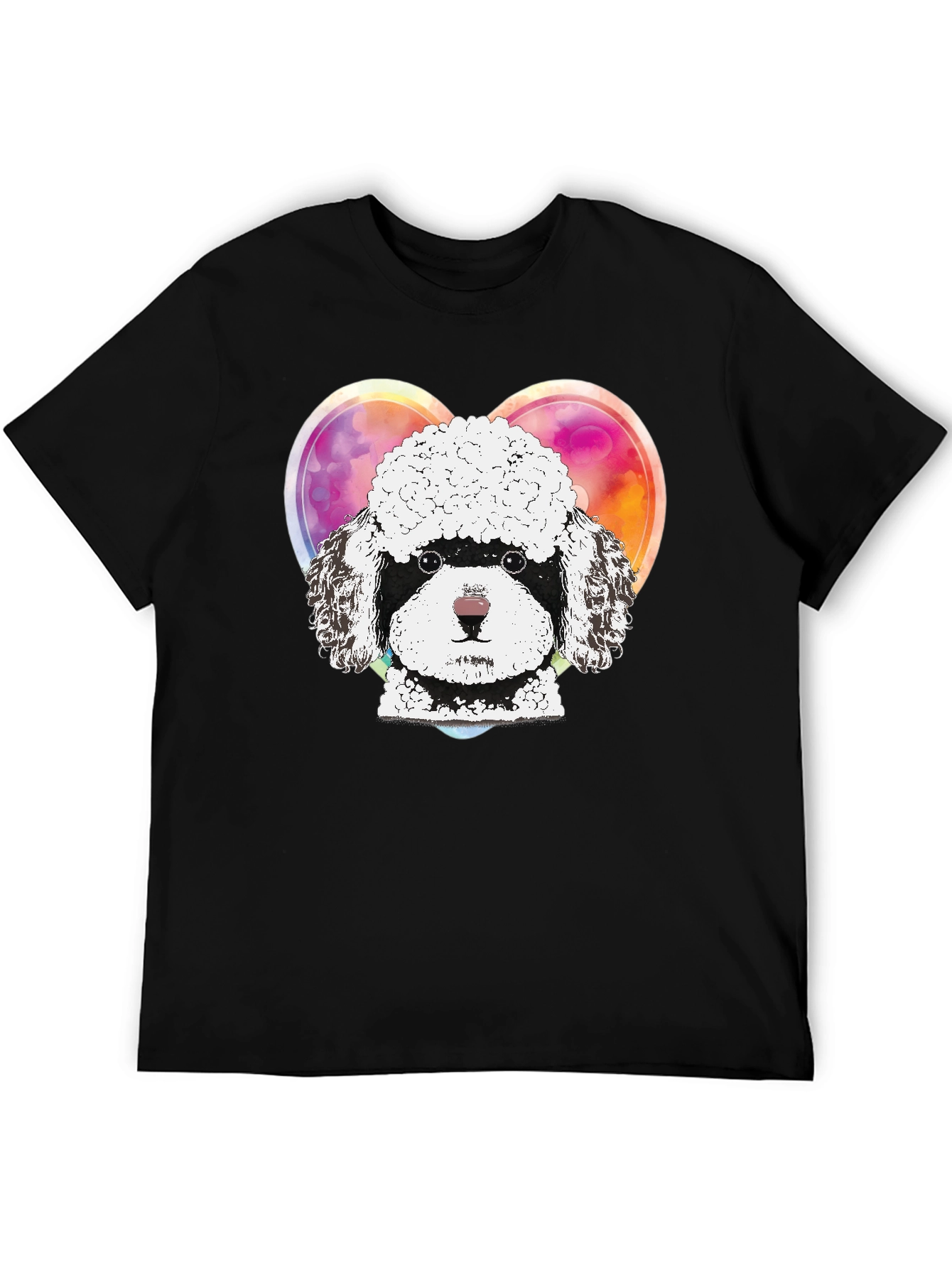 Poodle Love Graphic Tee - Unisex Black T-Shirt