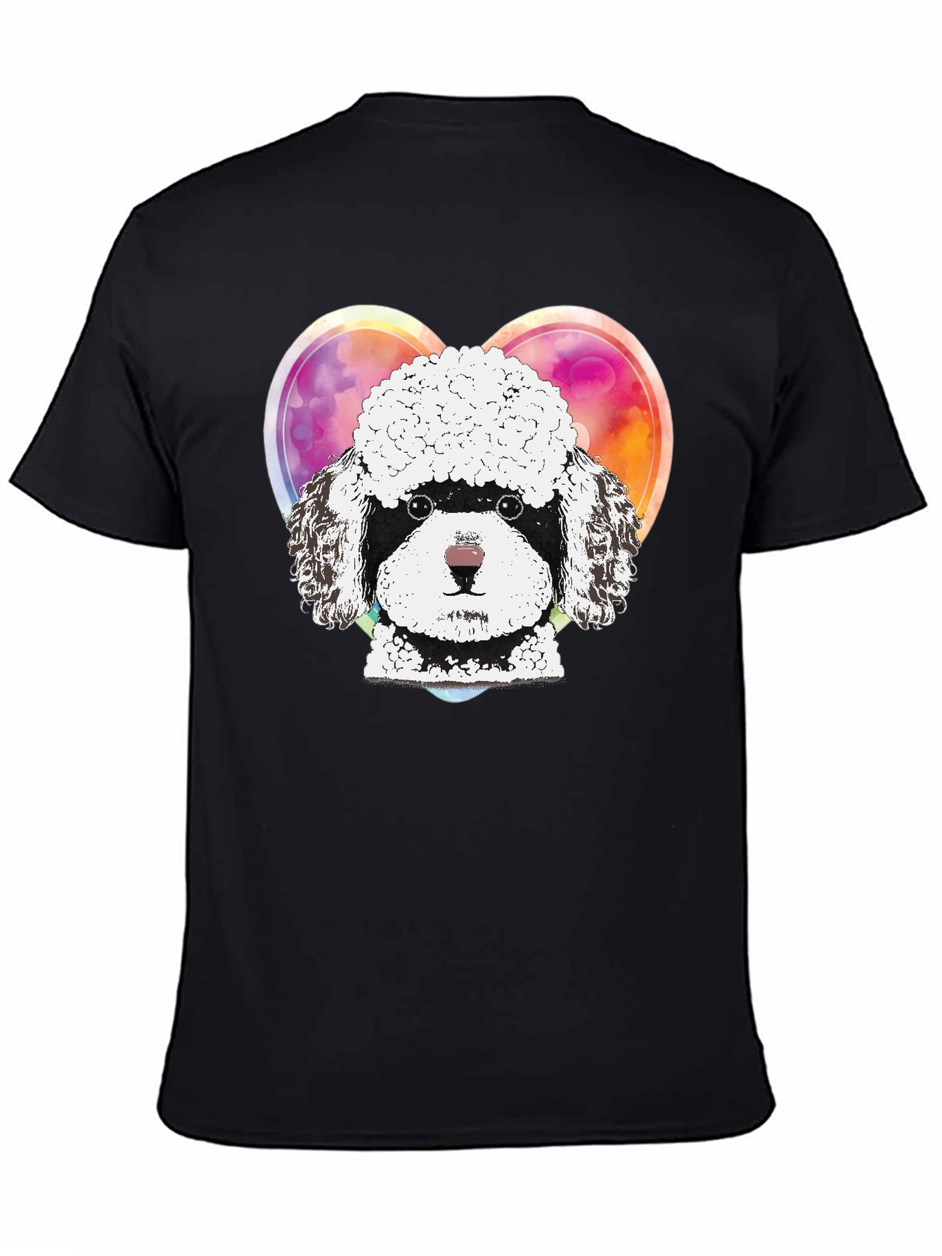 Poodle Love Graphic Tee - Unisex Black T-Shirt