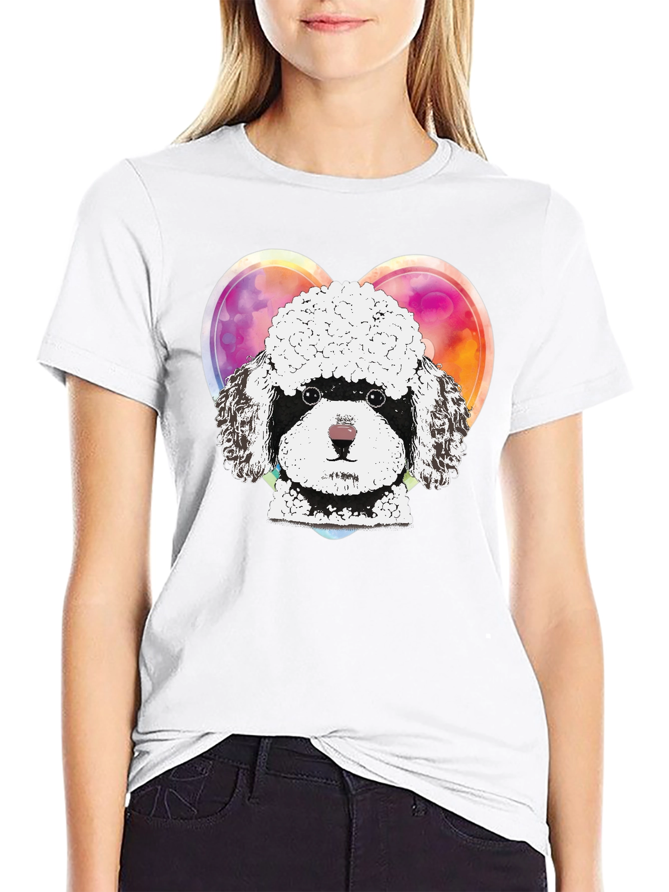Poodle Love Graphic Tee - Unisex Black T-Shirt