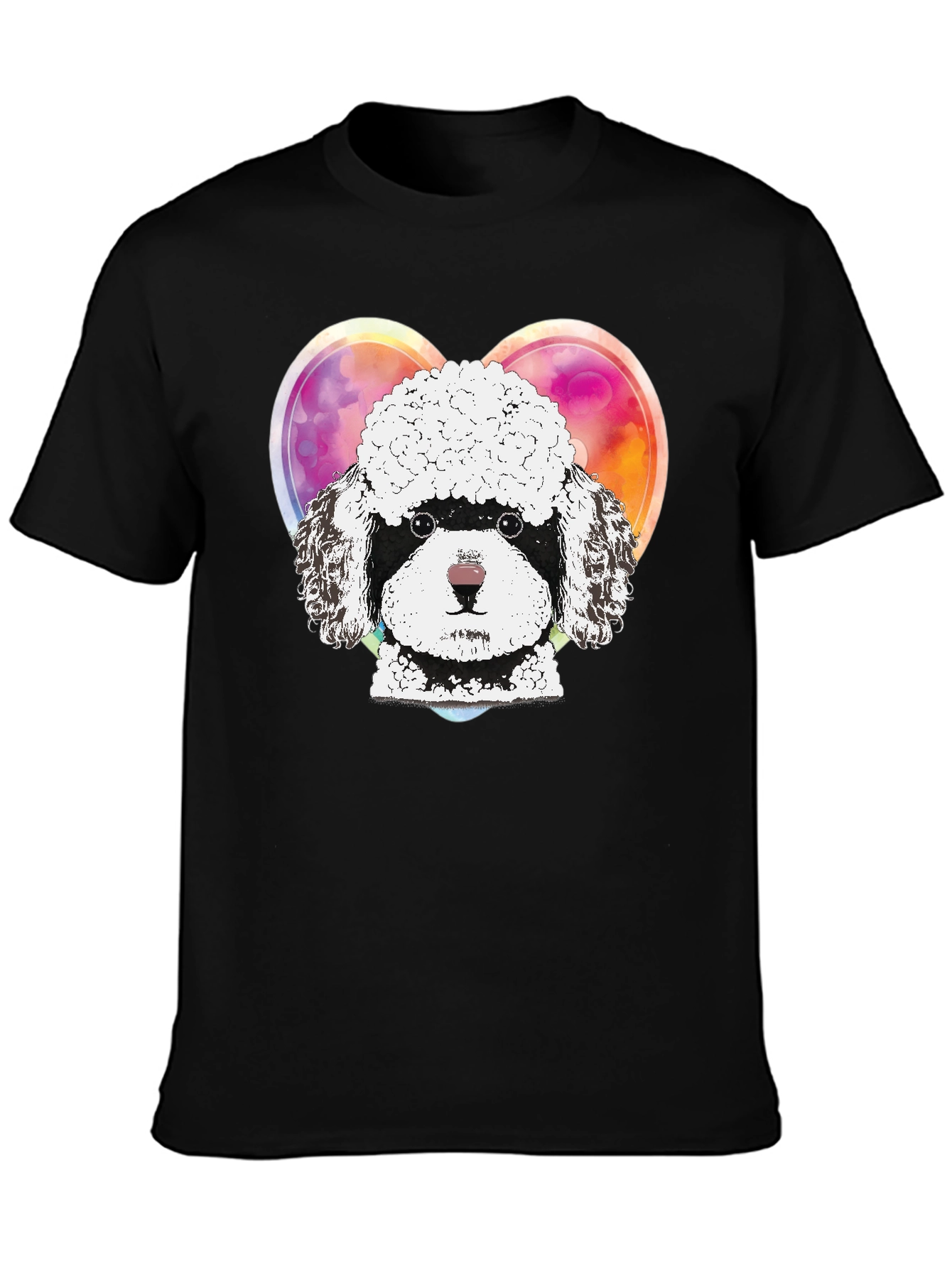 Poodle Love Graphic Tee - Unisex Black T-Shirt