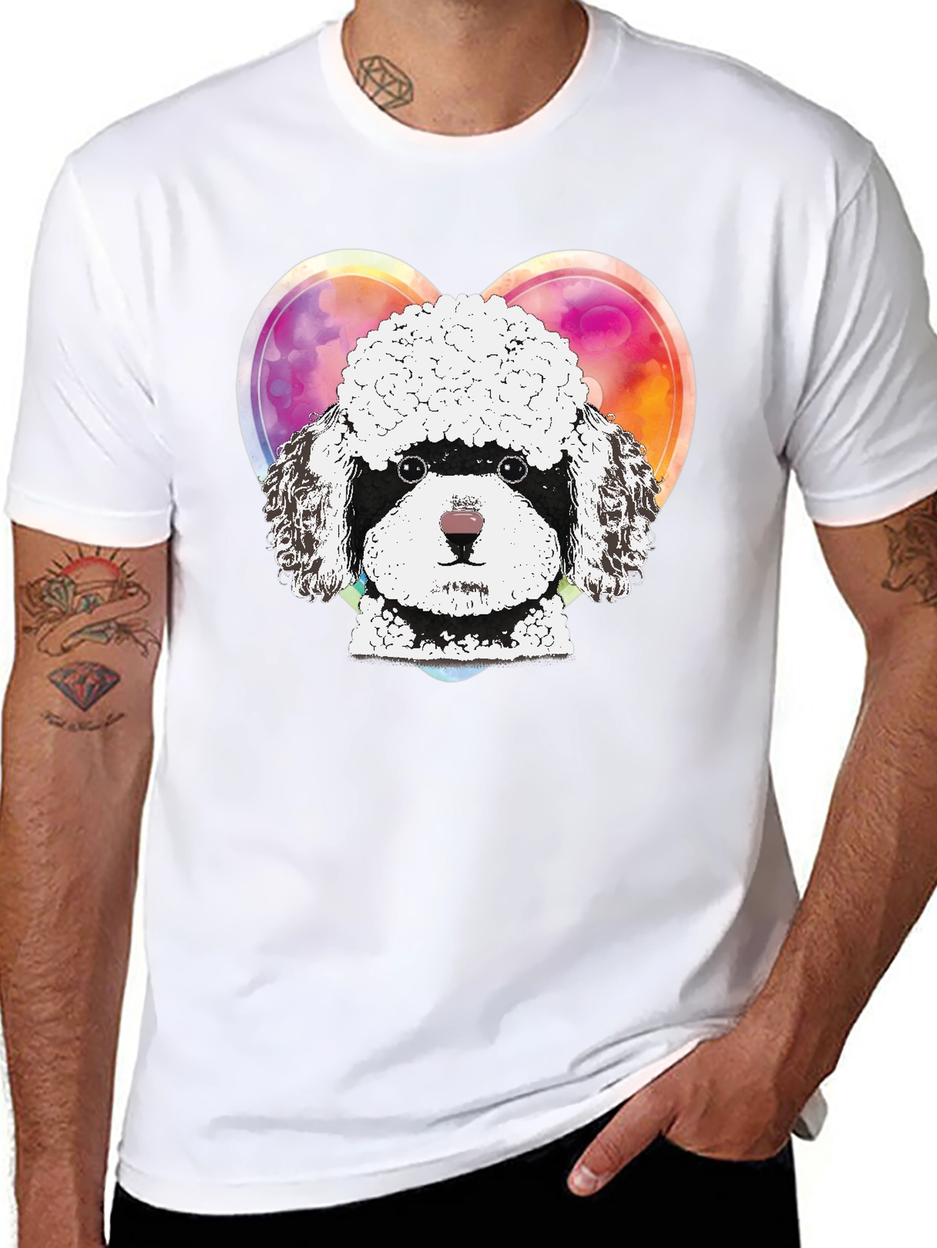 Poodle Love Graphic Tee - Unisex Black T-Shirt