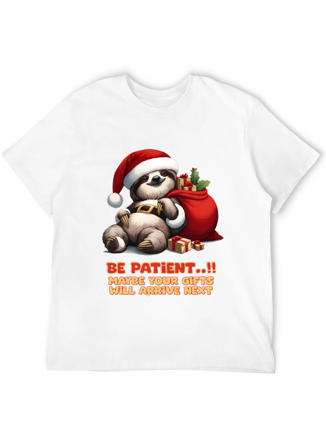 Be Patient Sloth Christmas T-Shirt