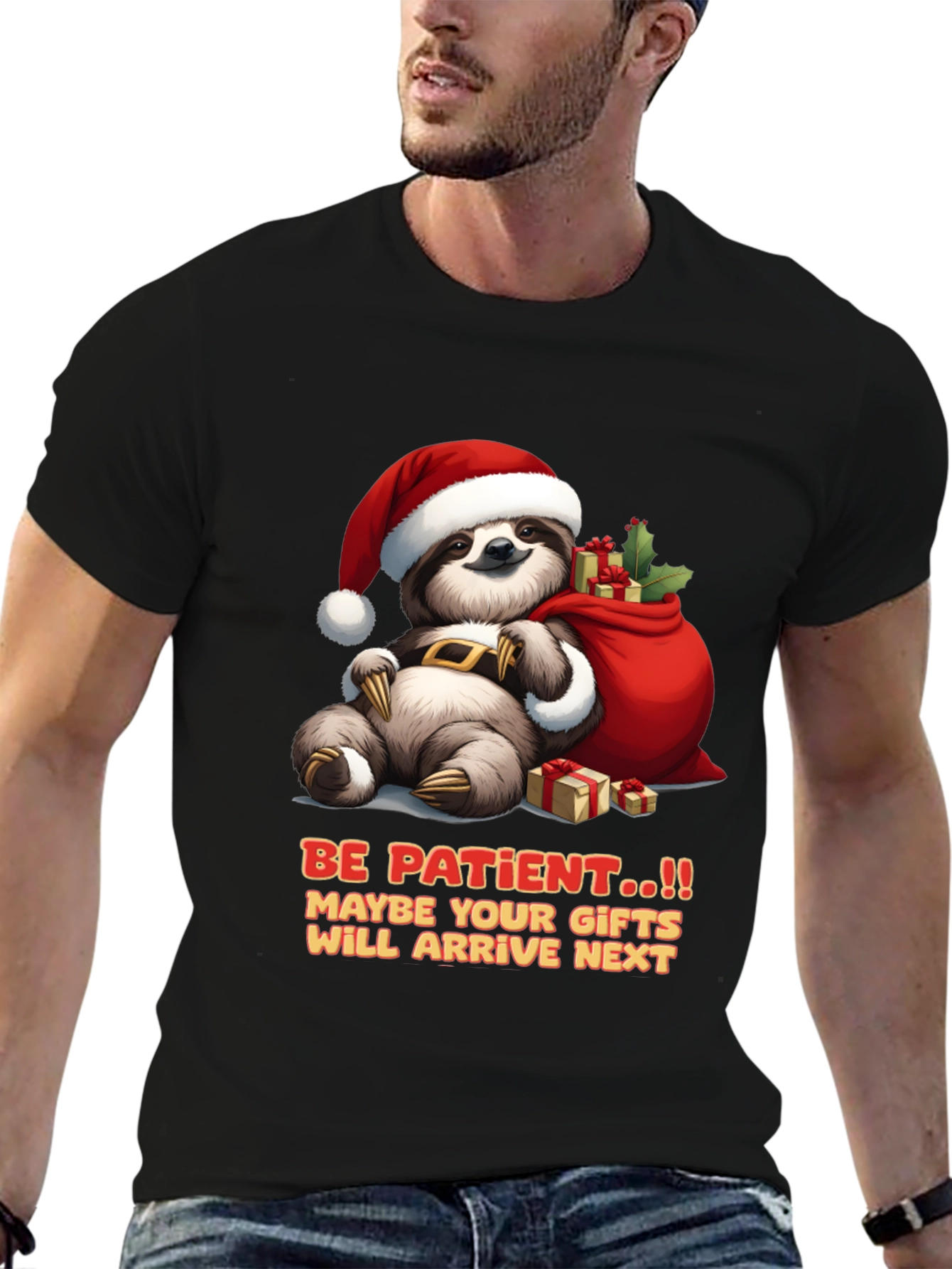 Be Patient Sloth Christmas T-Shirt