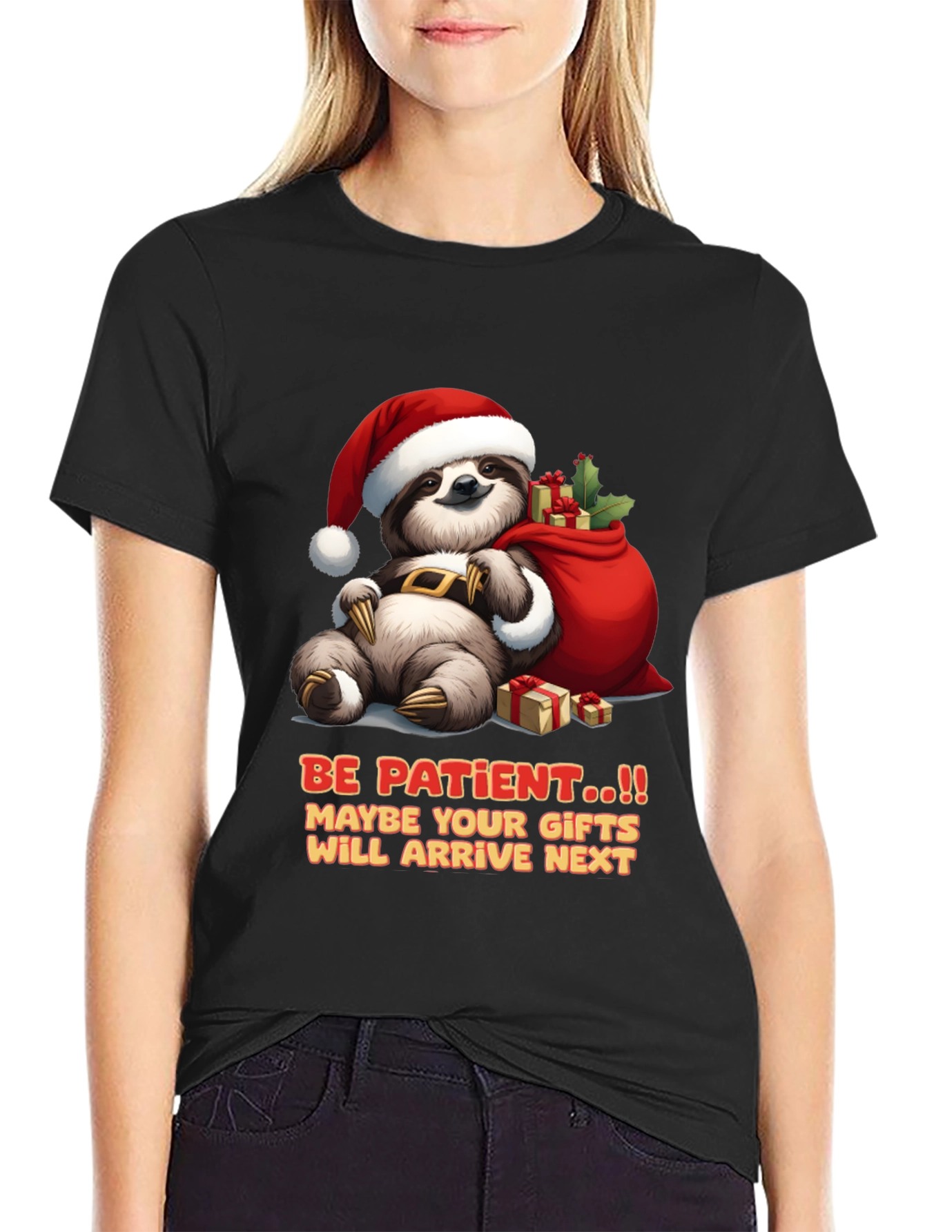 Be Patient Sloth Christmas T-Shirt