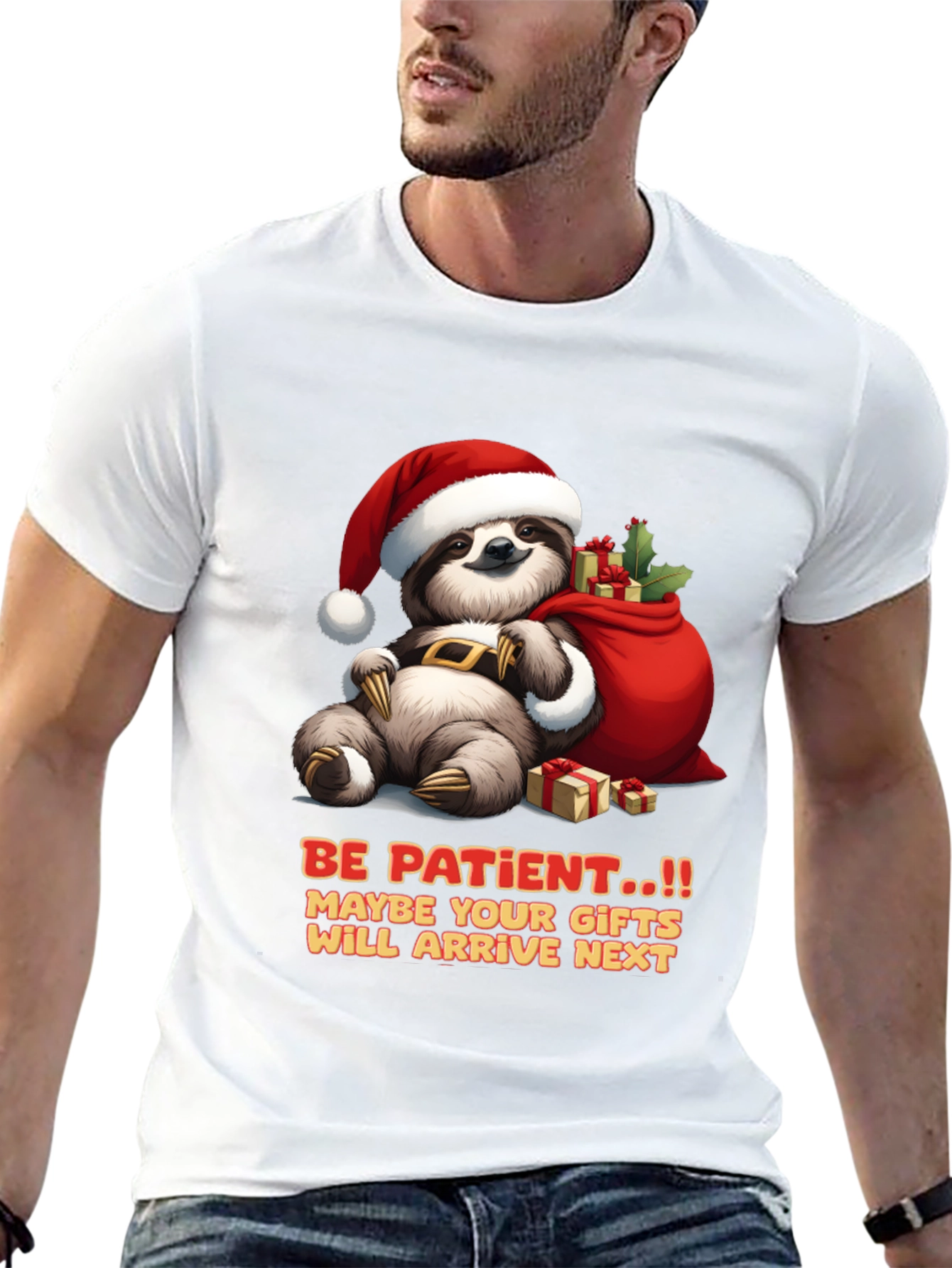 Be Patient Sloth Christmas T-Shirt