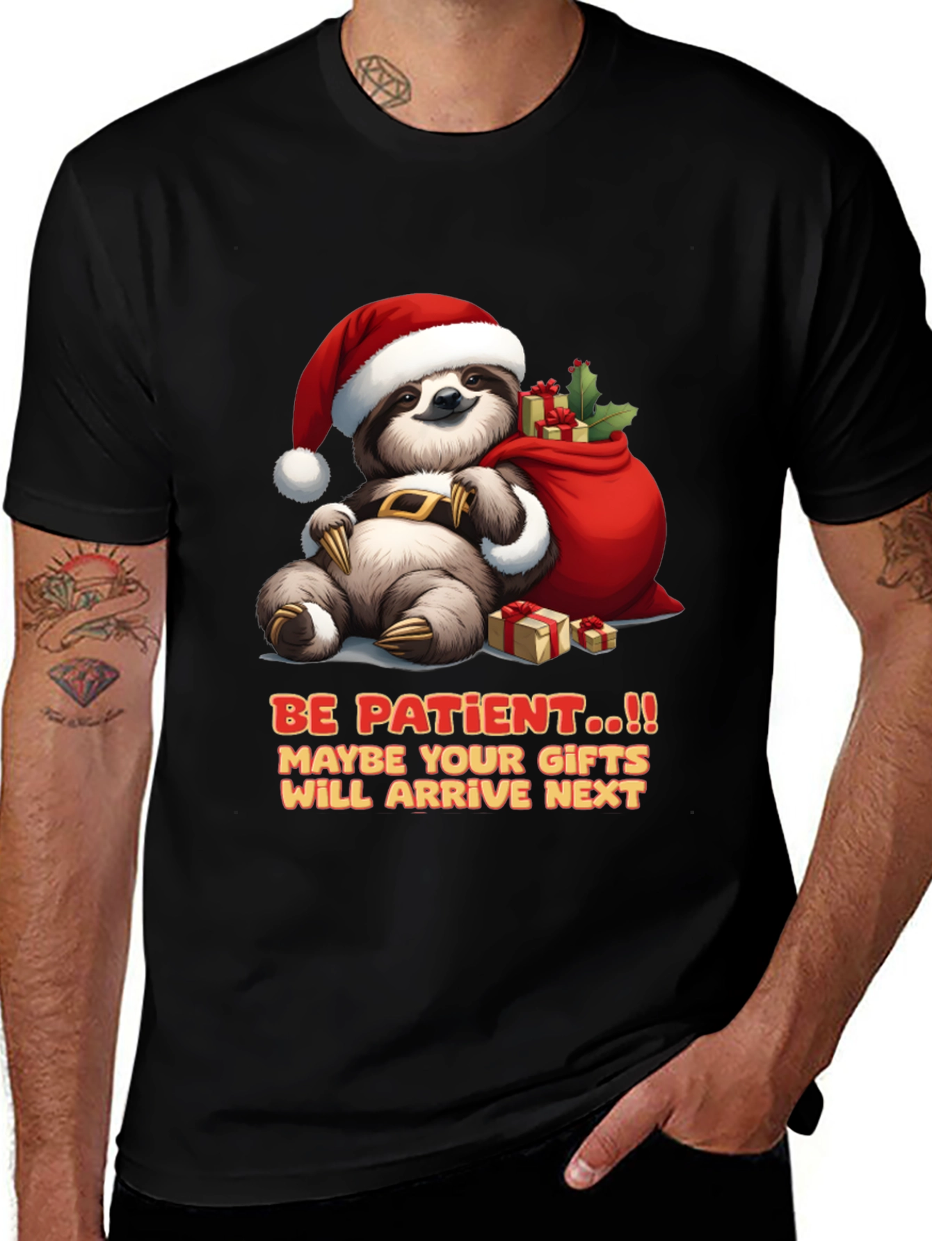 Be Patient Sloth Christmas T-Shirt