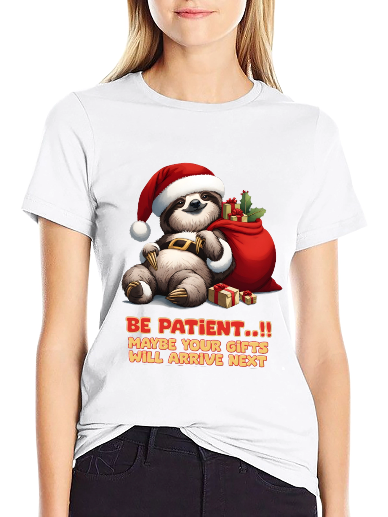 Be Patient Sloth Christmas T-Shirt