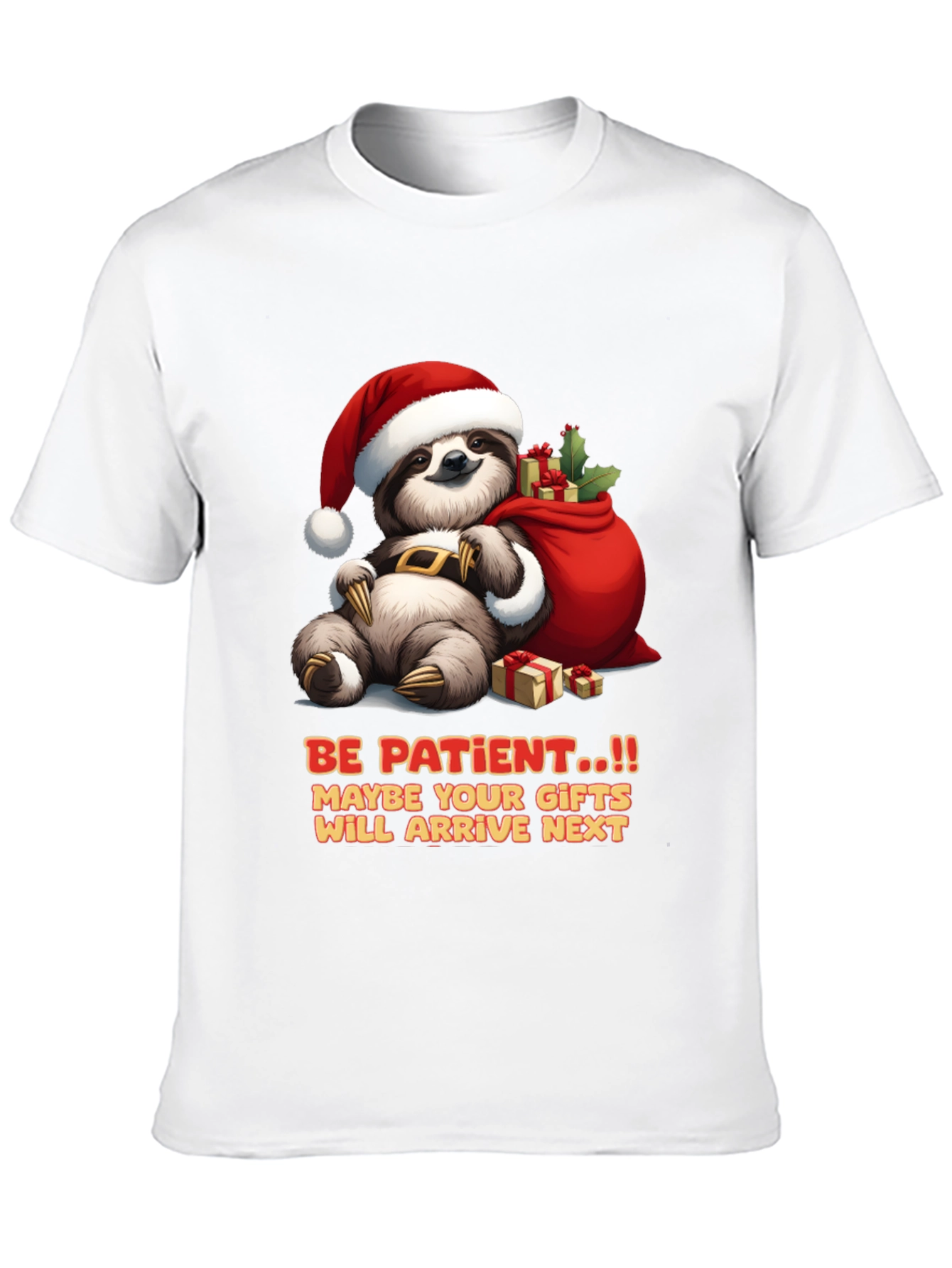 Be Patient Sloth Christmas T-Shirt