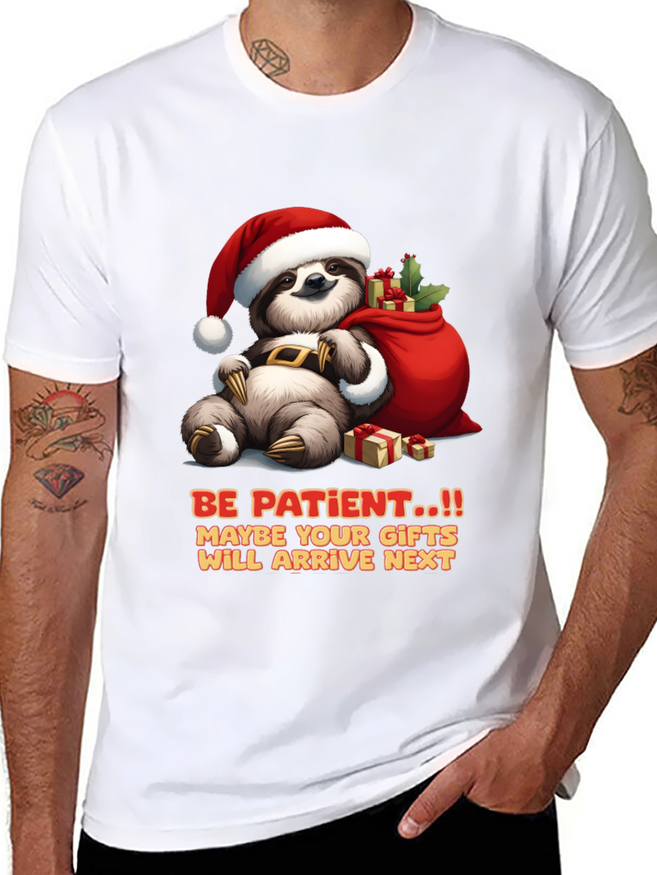 Be Patient Sloth Christmas T-Shirt