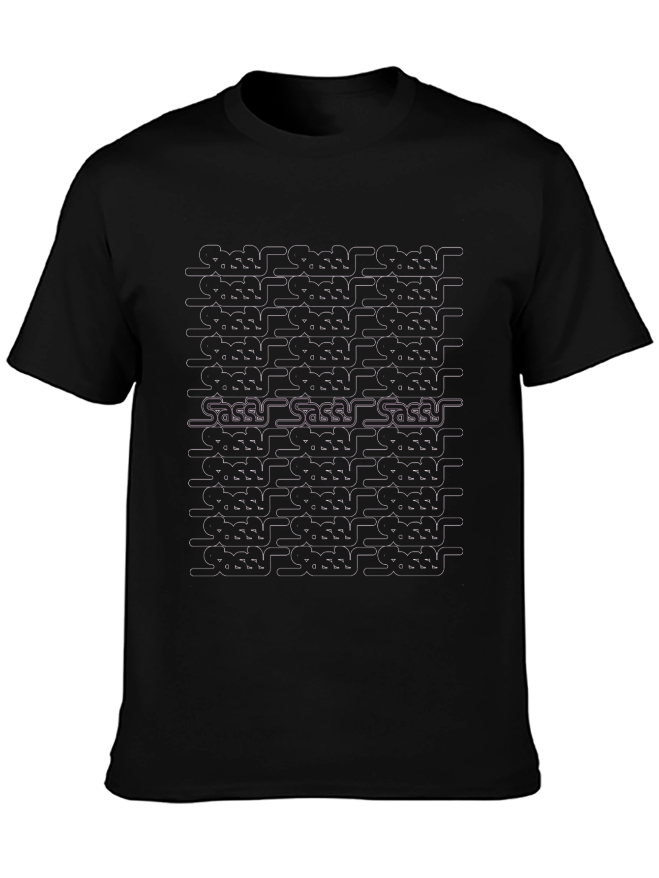 Sassy Pattern Graphic Tee - Black Casual T-Shirt