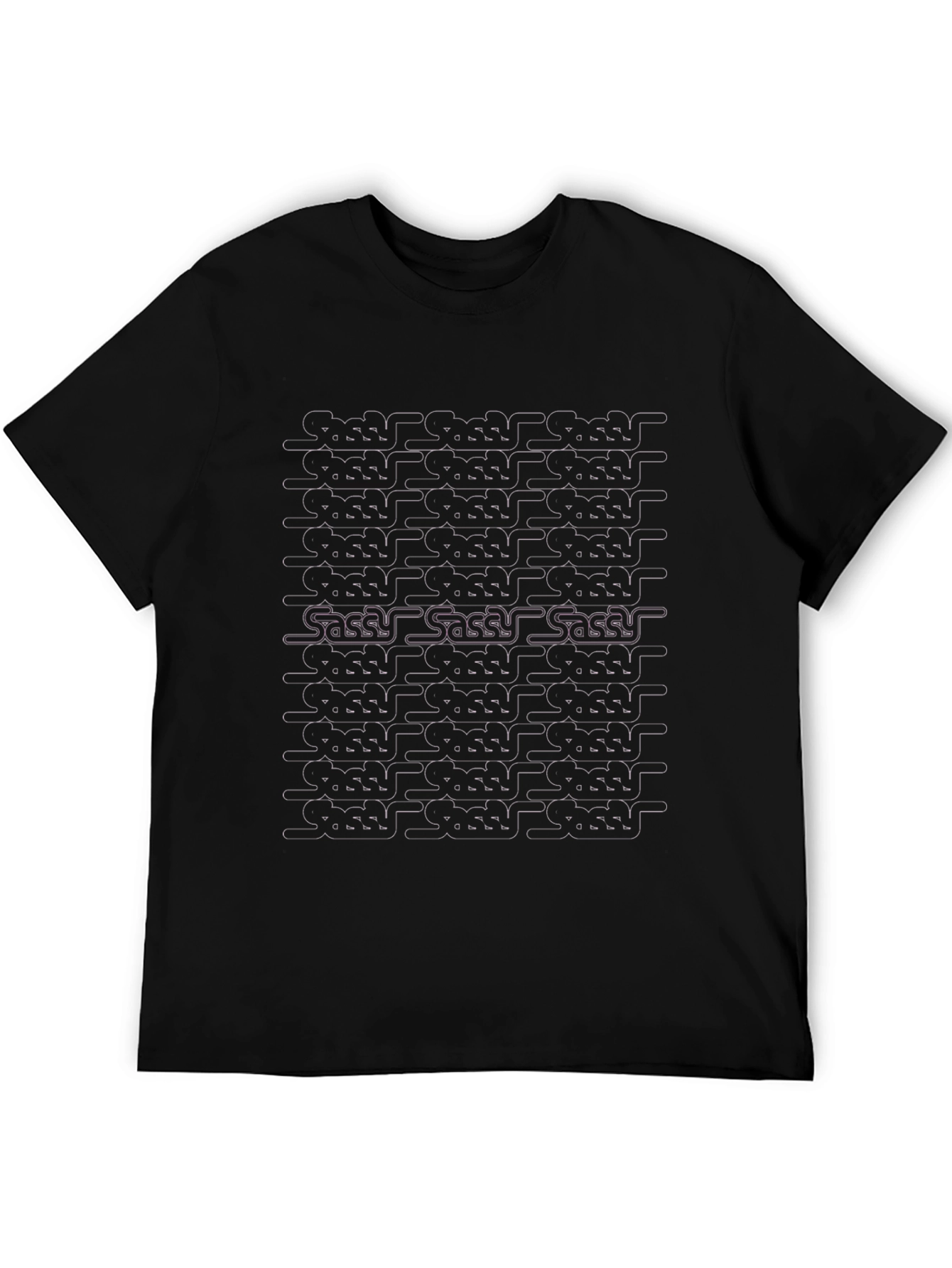 Sassy Pattern Graphic Tee - Black Casual T-Shirt