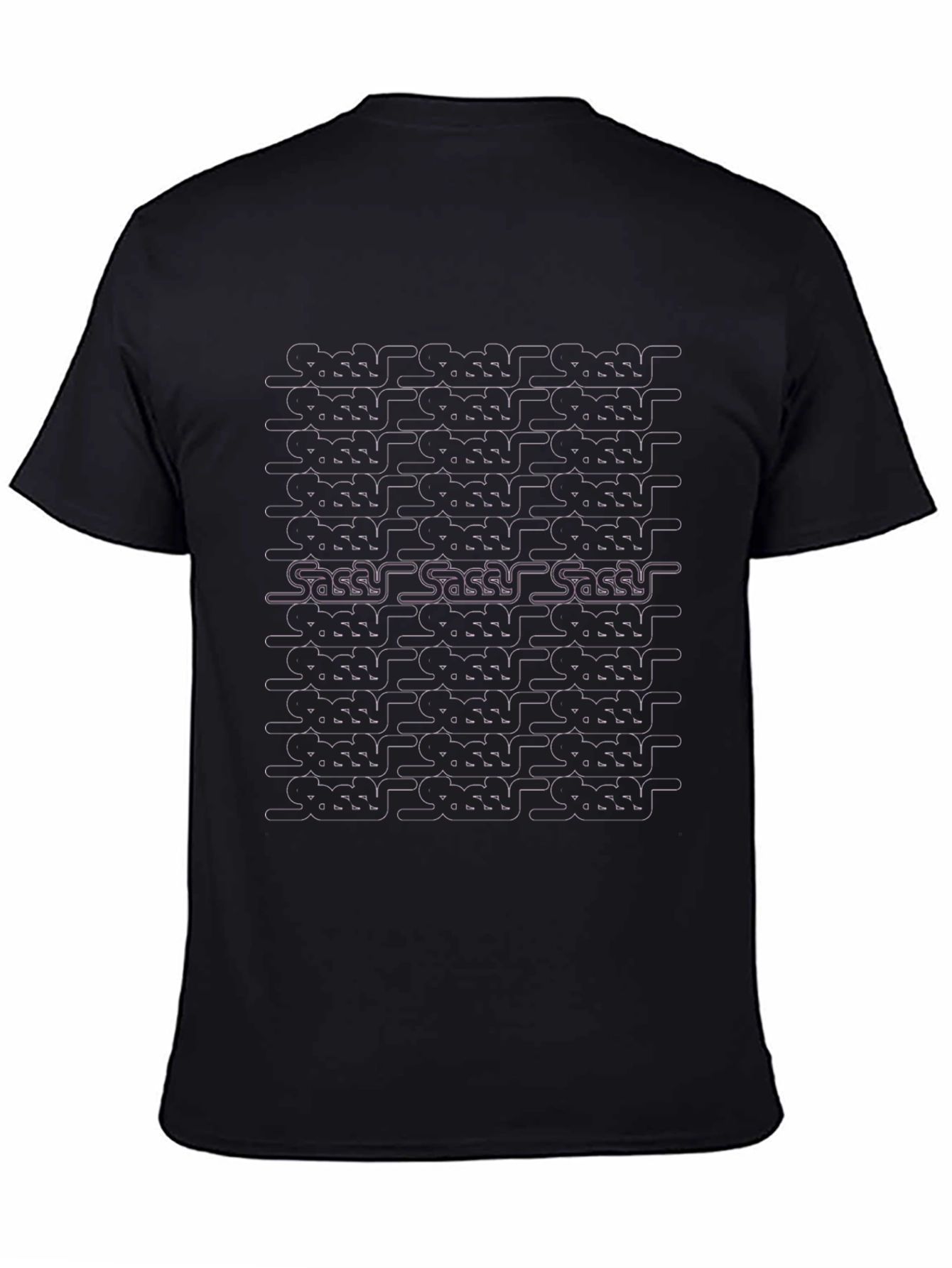 Sassy Pattern Graphic Tee - Black Casual T-Shirt