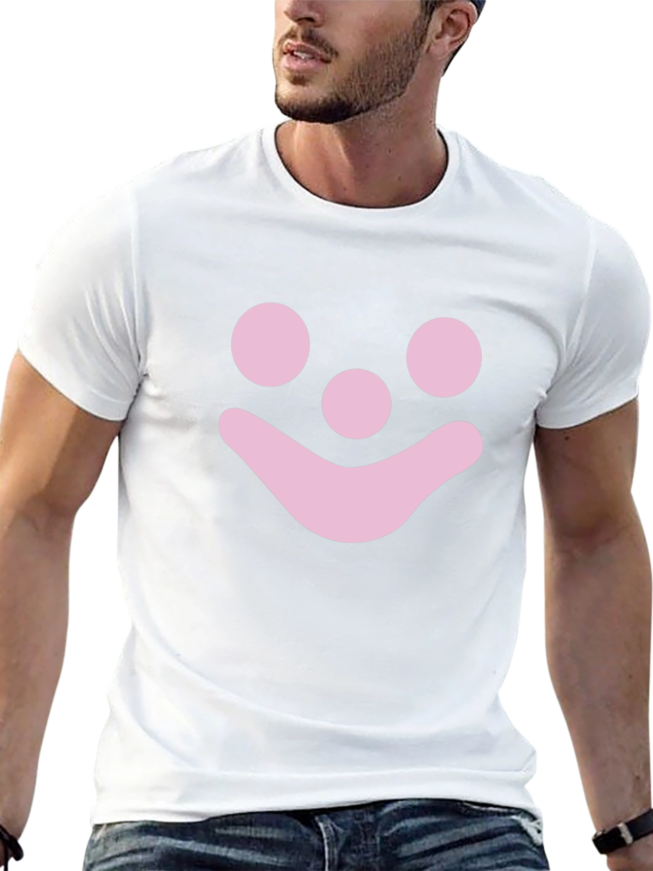 Pink Smiley Face Graphic T-Shirt
