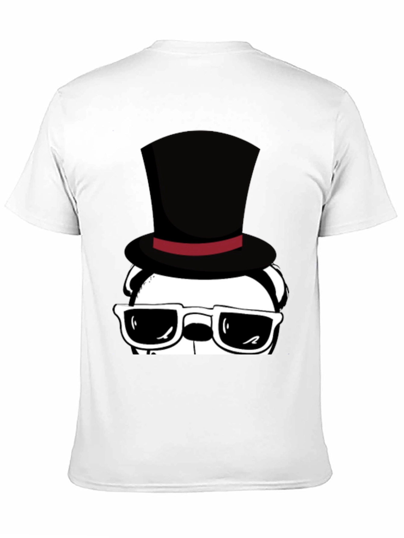 Cool Panda in Top Hat Graphic Tee - Black